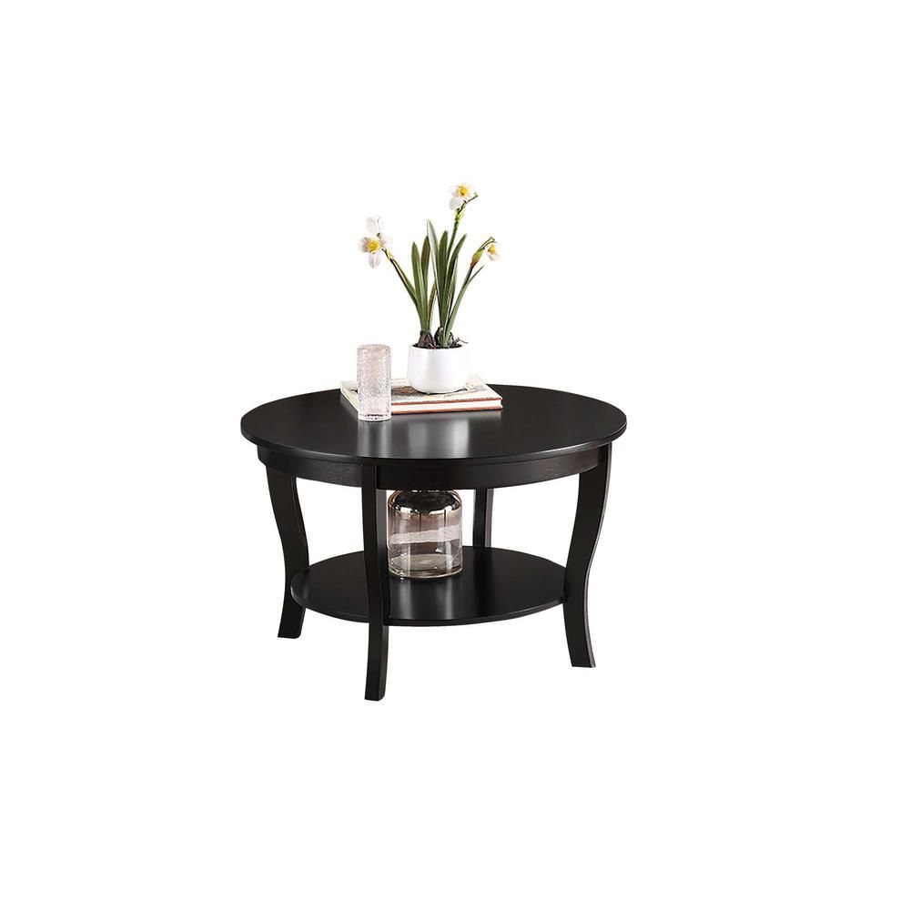 American Heritage Round Coffee Table With Shelf, Black Inside American Heritage Round Coffee Tables (View 15 of 15)