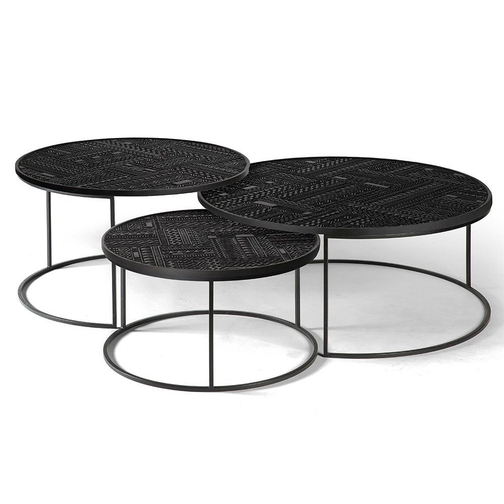Ancestors Tabwa Round Nesting Coffee Table – Set Of 3 – Rouse Home Throughout Coffee Tables Of 3 Nesting Tables (Photo 4 of 15)