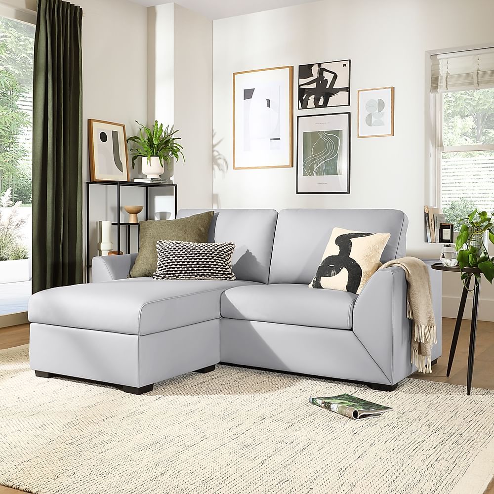Bailey L Shape Corner Sofa, Light Grey Premium Faux Leather Only £399.99 |  Furniture And Choice For Sofas In Light Gray (Photo 12 of 15)