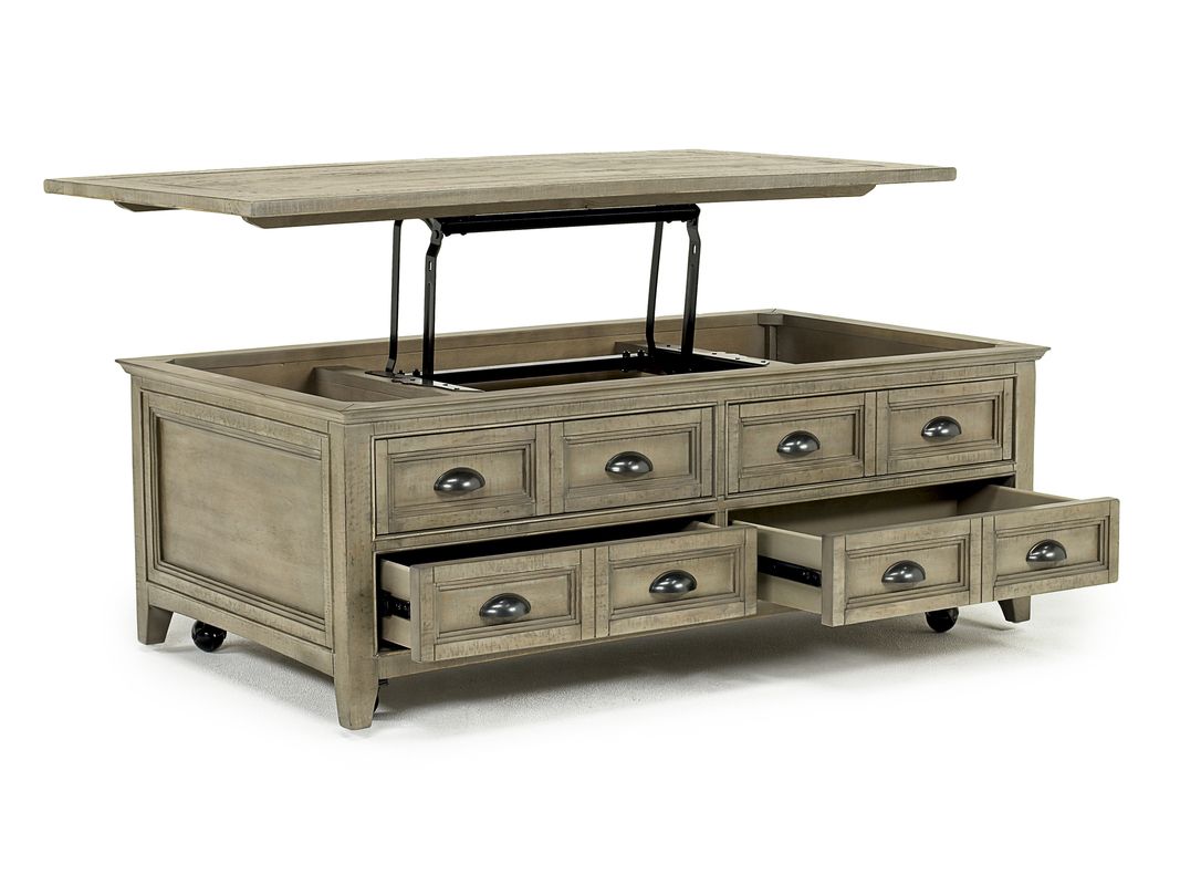 Bay Creek Lift Top Cocktail Table In Light Gray For Gray Coastal Cocktail Tables (View 14 of 15)