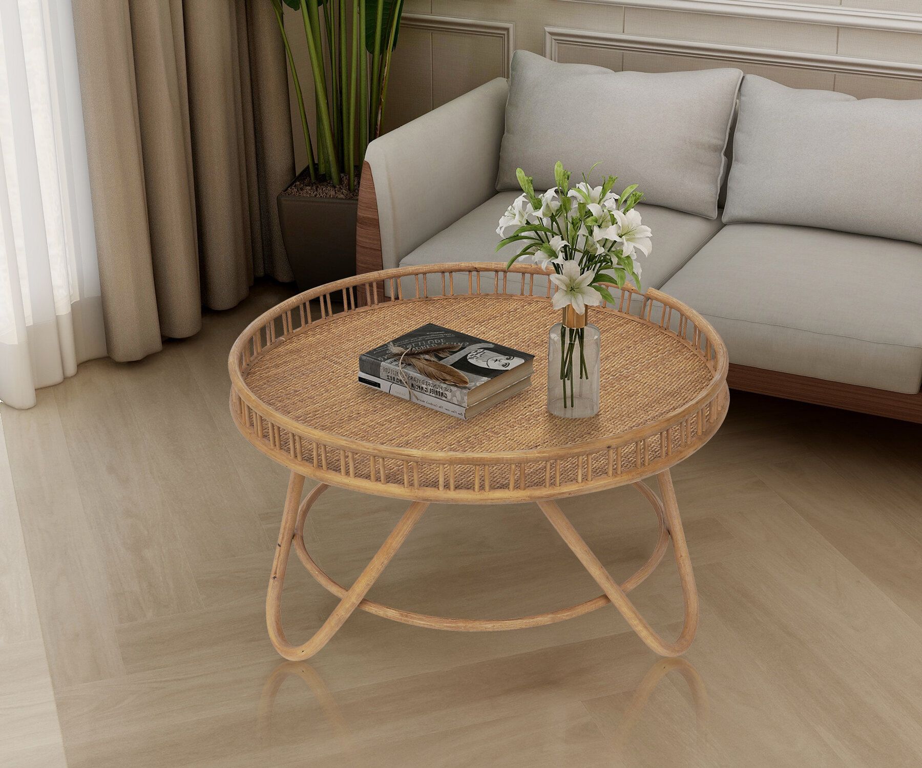 Bay Isle Home Manningtree Coffee Table & Reviews | Wayfair Pertaining To Rattan Coffee Tables (Photo 4 of 15)