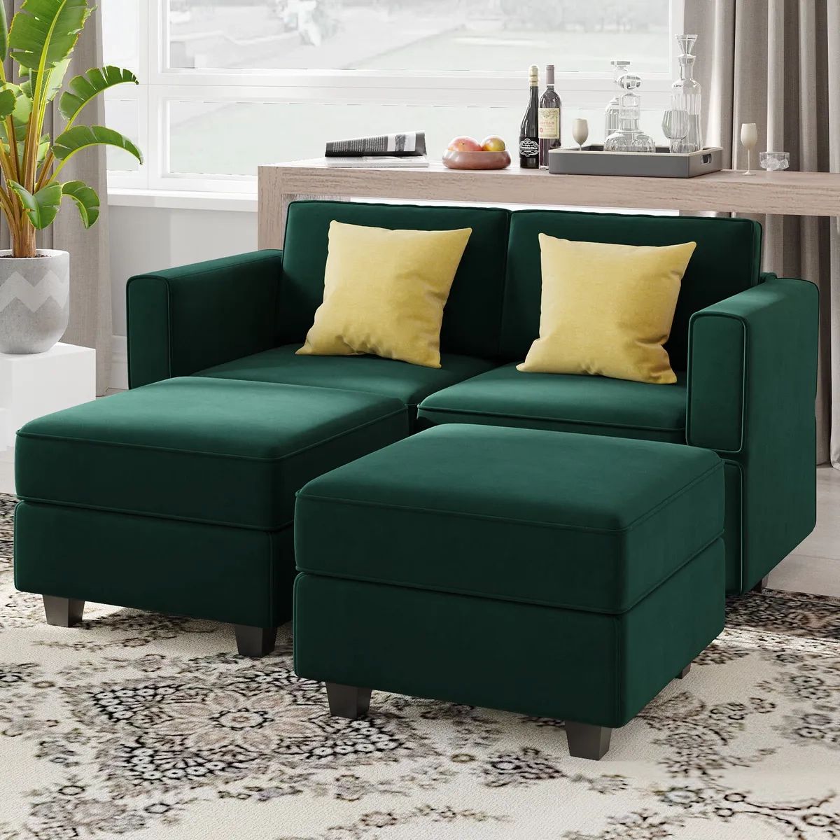 Belffin Modular Sectional Sofa With Storage Oversized Couch Bed Velvet Green  | Ebay Within Green Velvet Modular Sectionals (Photo 13 of 15)