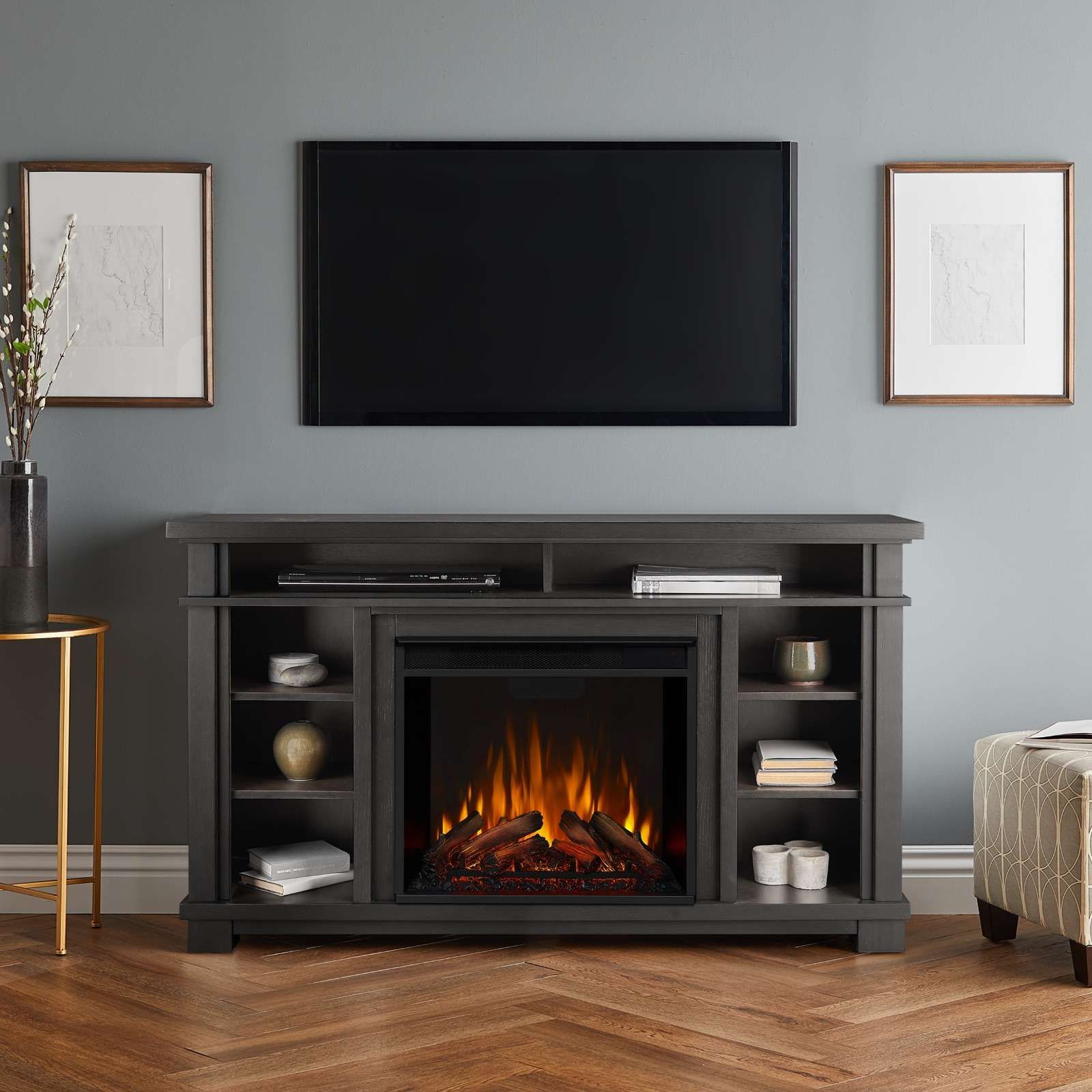 Belford Electric Fireplace Media Console – Real Flame® Regarding Electric Fireplace Entertainment Centers (Photo 4 of 15)