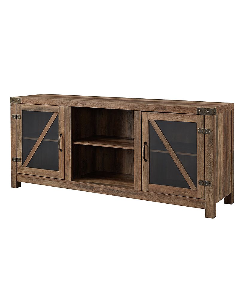 Best Buy: Walker Edison Rustic Farmhouse Tv Stand Cabinet For Most Tvs Up  To 60" Rustic Oak Bb58Bdgdro In Farmhouse Stands For Tvs (View 5 of 15)
