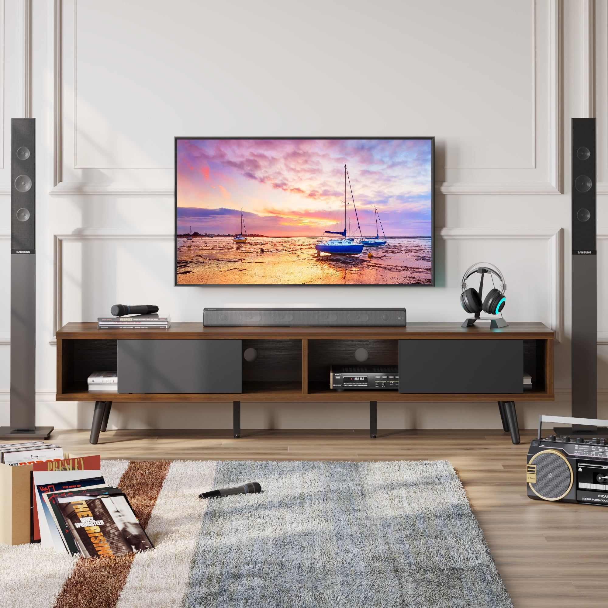 Featured Photo of Bestier Tv Stand for Tvs Up to 75"