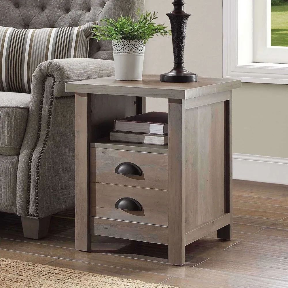 Better Homes And Gardens Rustic Gray End Table | Ebay Within Rustic Gray End Tables (Photo 7 of 15)