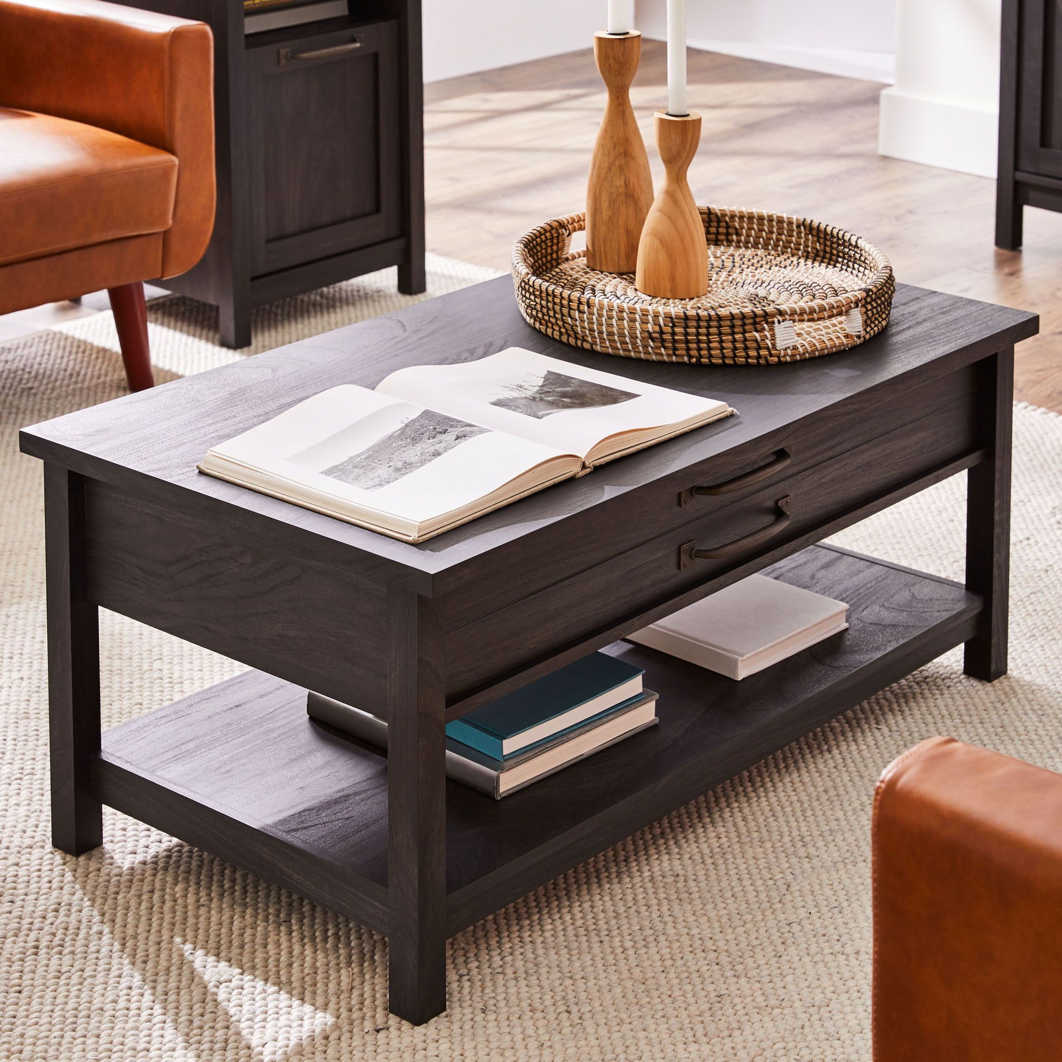 Better Homes & Gardens Modern Farmhouse Rectangle Lift Top Coffee Table,  Black Finish | Bigbigmart Throughout Farmhouse Lift Top Tables (View 13 of 15)