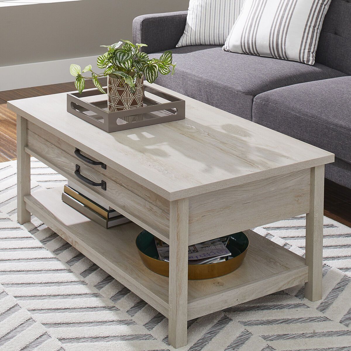 Better Homes & Gardens Modern Farmhouse Rectangle Lift Top Coffee Table Usa  | Ebay In Farmhouse Lift Top Tables (View 9 of 15)