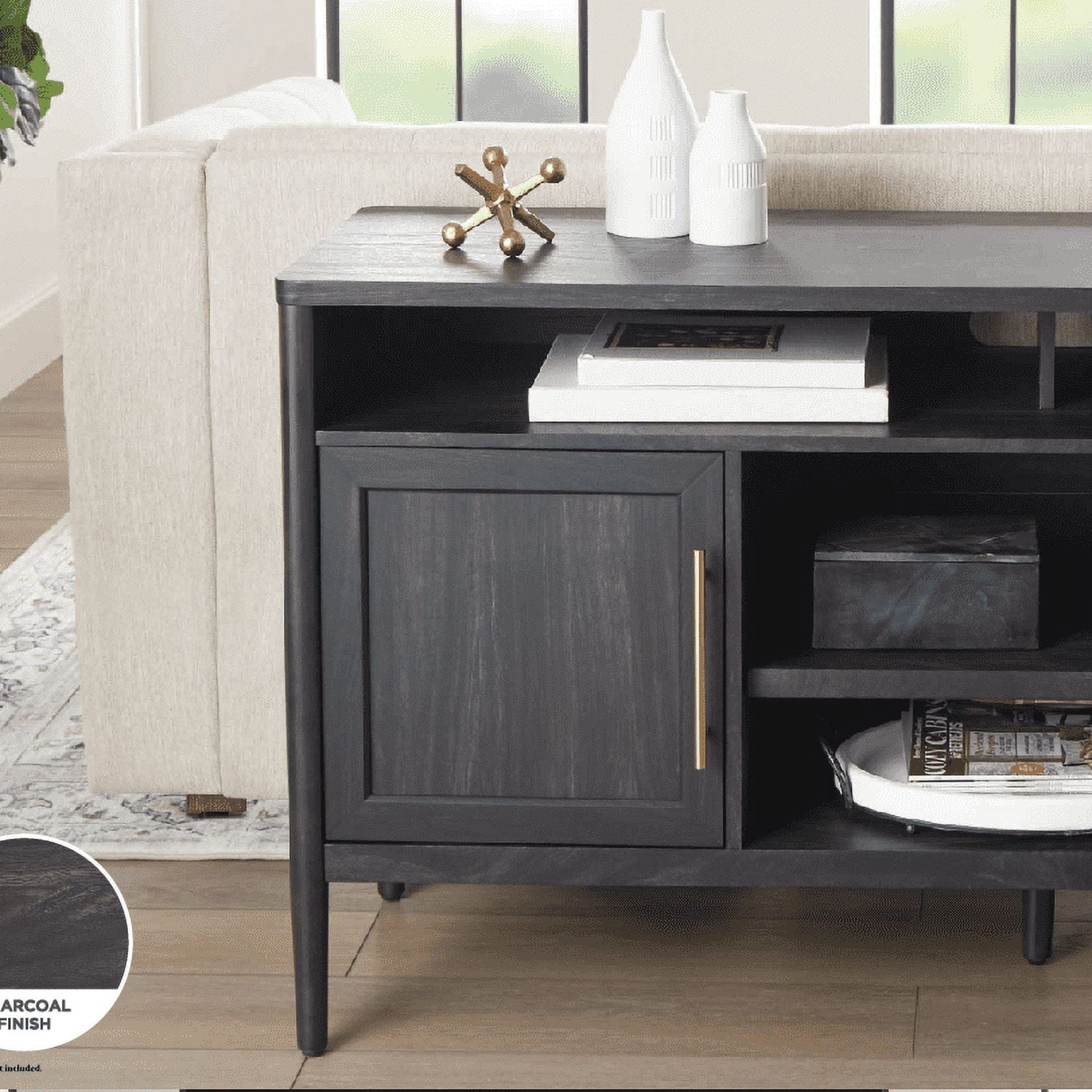 Better Homes & Gardens Oaklee Tv Stand For Tvs Up To 70”, Charcoal Finish –  Walmart In Oaklee Tv Stands (Photo 5 of 15)