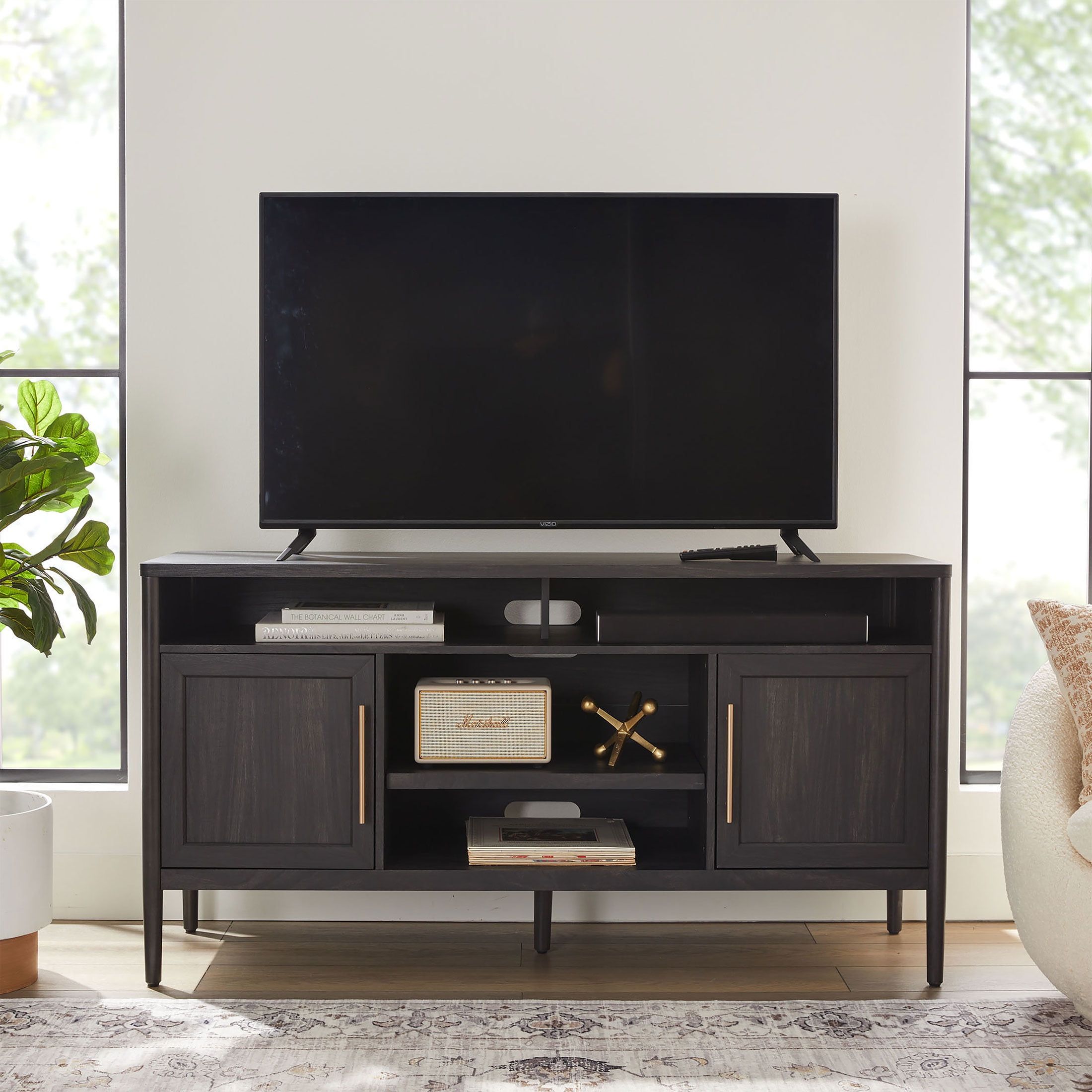 Better Homes & Gardens Oaklee Tv Stand For Tvs Up To 70”, Charcoal Finish –  Walmart With Regard To Oaklee Tv Stands (Photo 1 of 15)