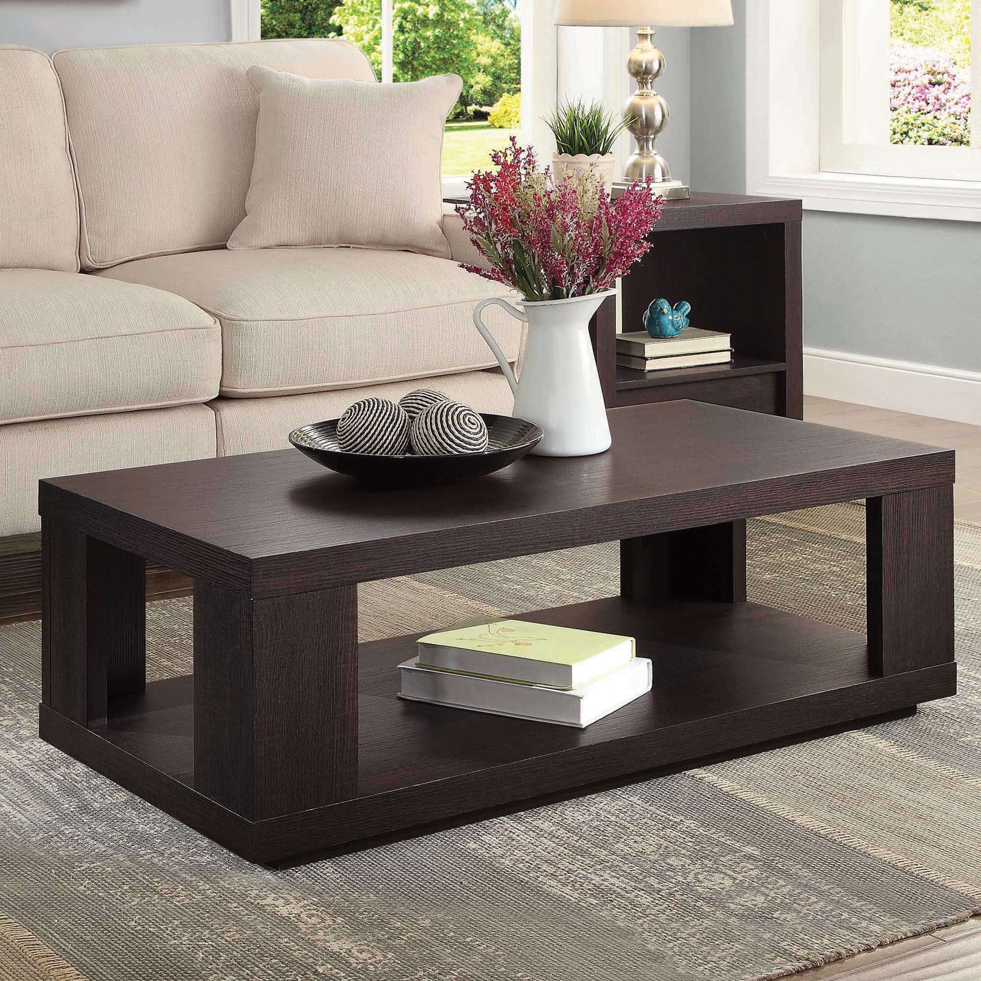 Better Homes & Gardens Steele Coffee Table With India | Ubuy With Espresso Wood Finish Coffee Tables (View 9 of 15)