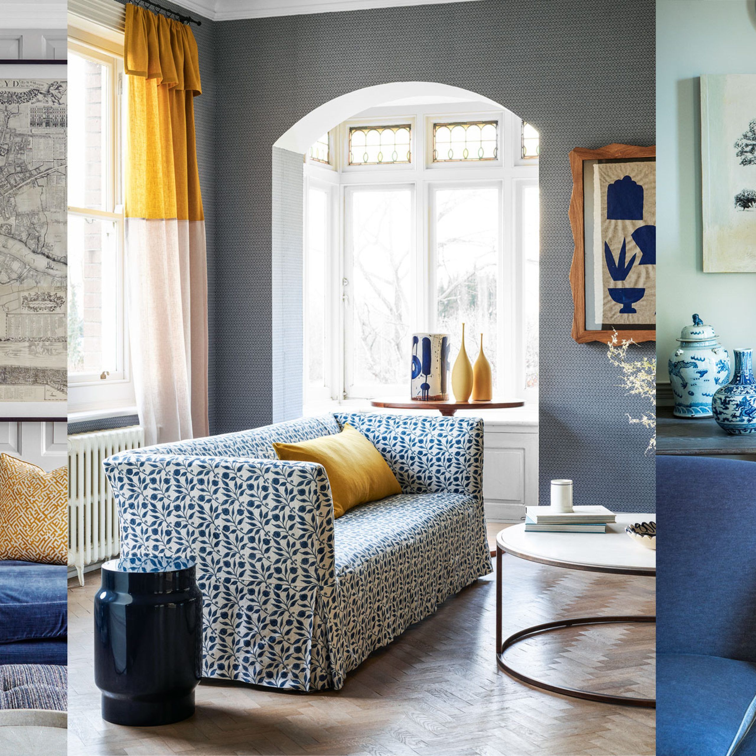 Blue Couch Living Room Ideas: 10 Ways To Complement This Standout Color | Regarding Modern Blue Linen Sofas (Photo 8 of 15)