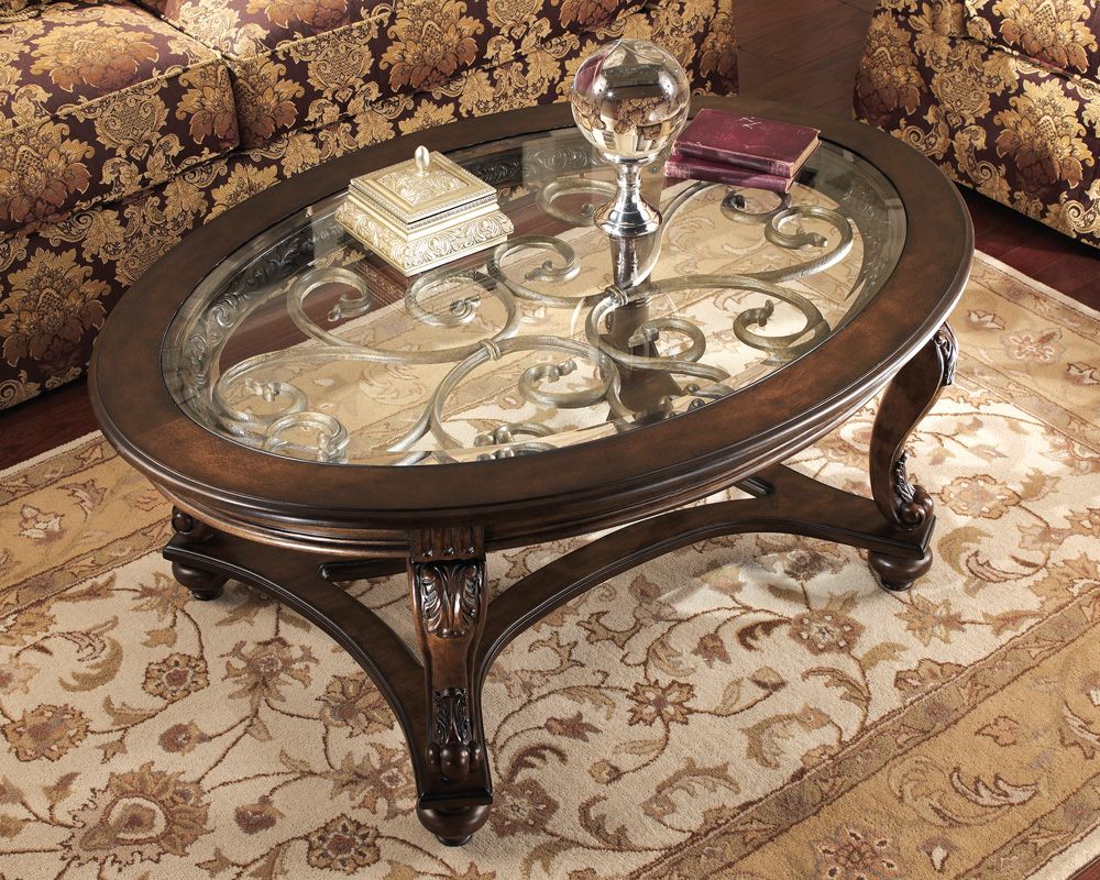 Brookfield Oval Wooden Glass Top Coffee Table For Glass Top Coffee Tables (Photo 15 of 15)