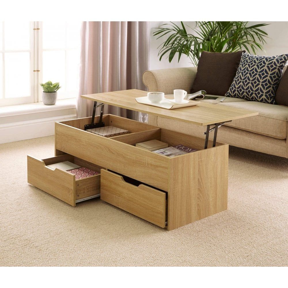 Bruges Lift Up Coffee Table With 2 Storage Drawers – Big Furniture Warehouse Intended For Lift Top Coffee Tables With Storage Drawers (View 8 of 15)