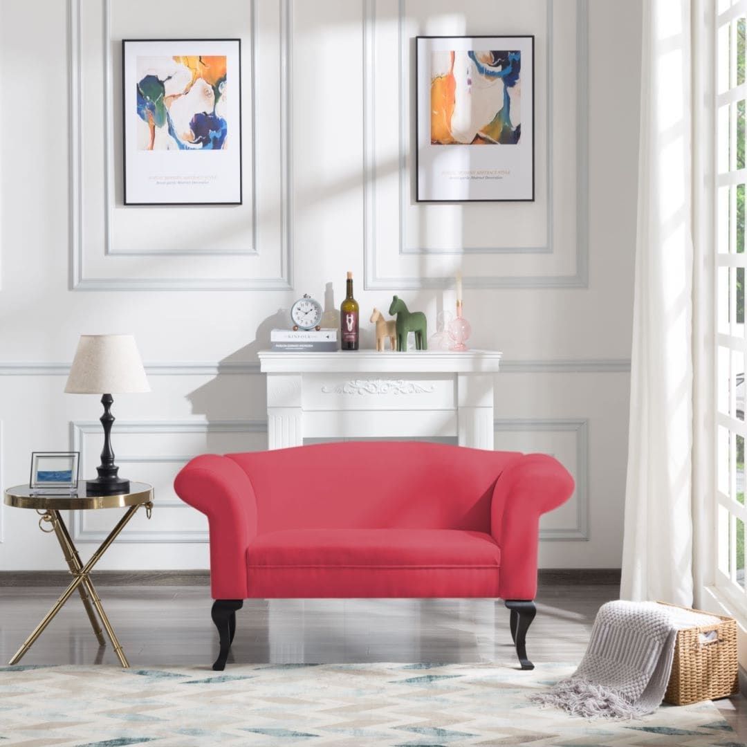 Bshti 53.2" Mid Century Design Velvet Loveseat Small Size Sofa – On Sale –  Bed Bath & Beyond – 37904274 Inside Small Love Seats In Velvet (Photo 1 of 15)