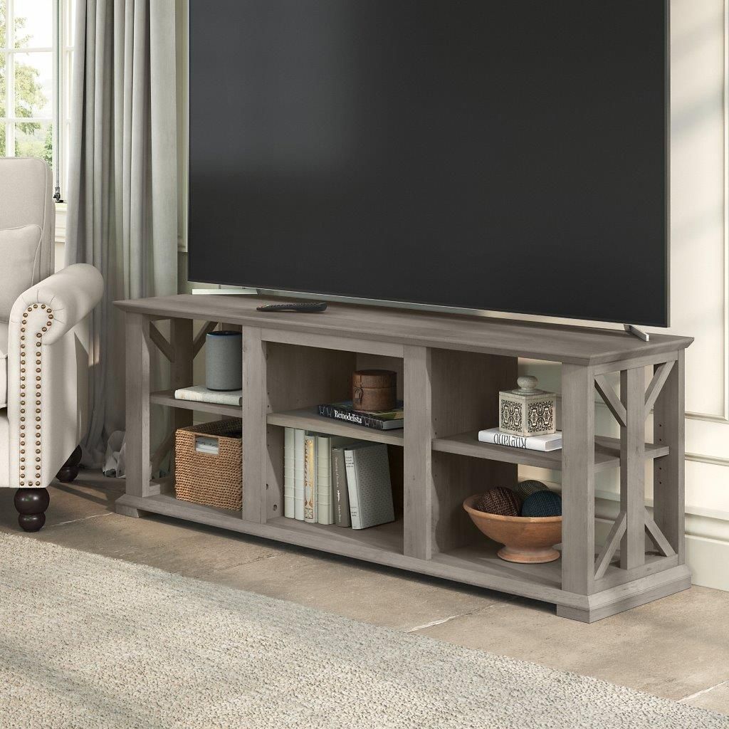 Bush Furniture Homestead Farmhouse Tv Stand For 70 Inch Tv In Driftwood  Gray | 1Stopbedrooms Within Farmhouse Tv Stands For 70 Inch Tv (Photo 3 of 15)