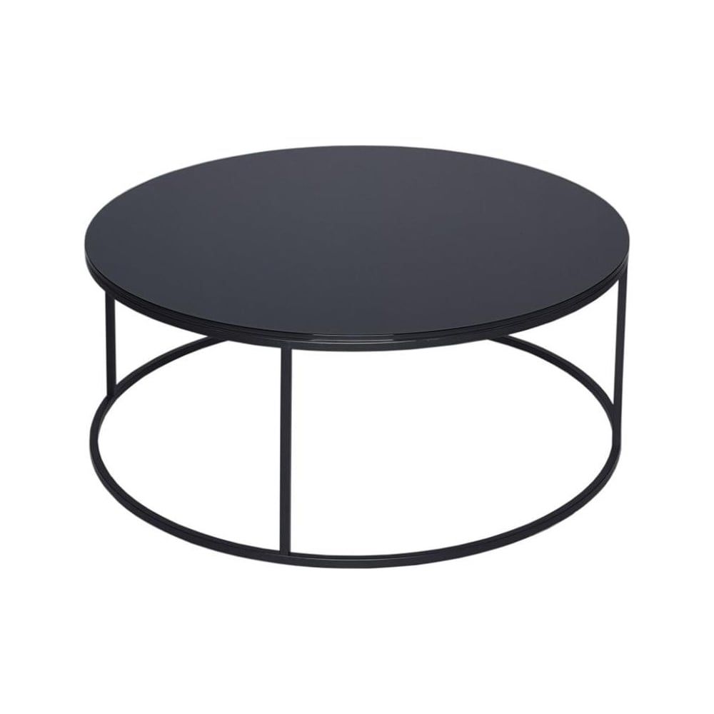 Buy Black Glass And Metal Circular Coffee Table From Fusion Living Regarding Full Black Round Coffee Tables (View 9 of 15)