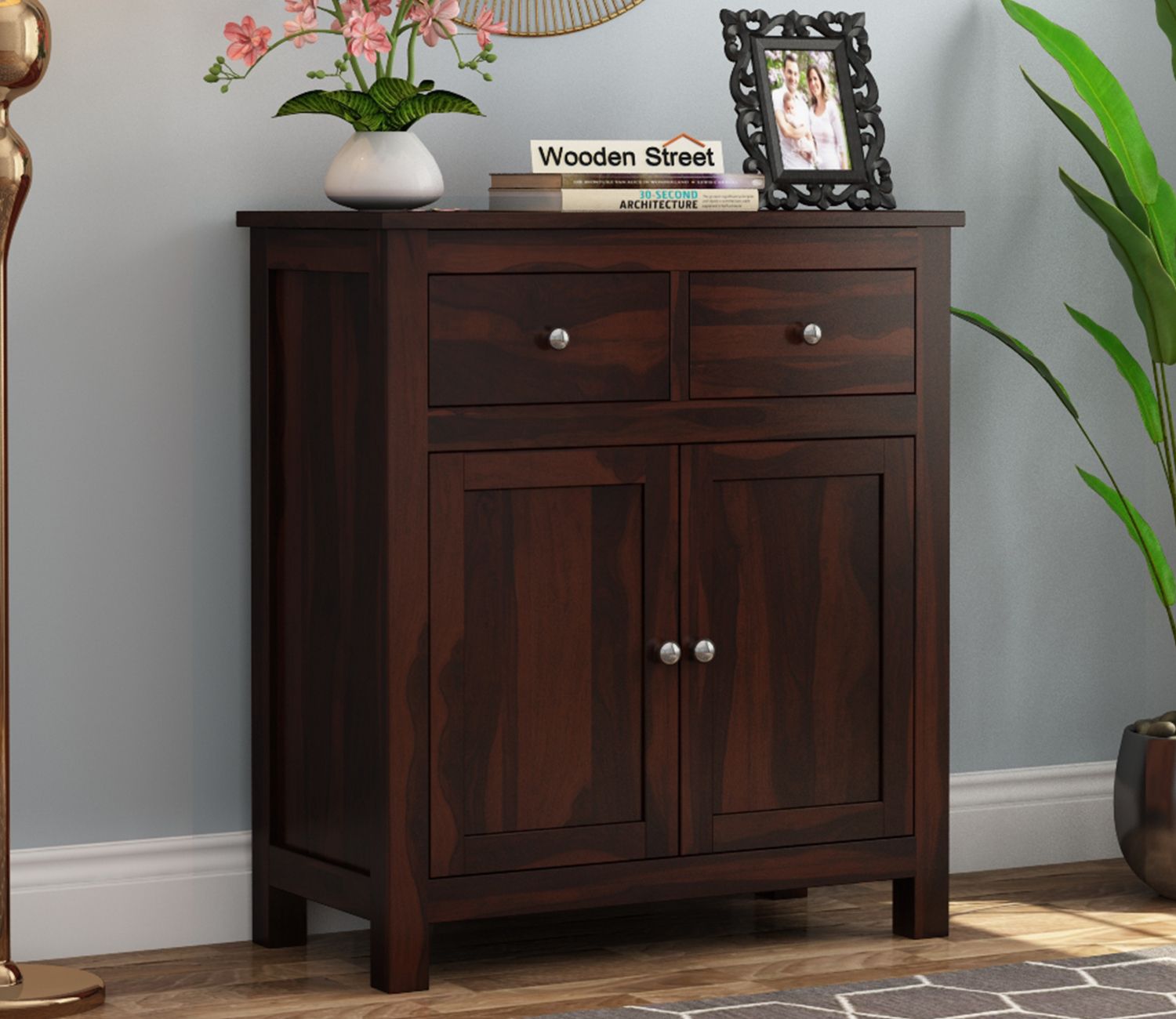 Buy Clovis Sheesham Wood Cabinet With Drawers (Walnut Finish) Online In  India At Best Price – Modern Cabinets & Sideboards – Storage Furniture –  Furniture – Wooden Street Product Pertaining To Wood Cabinet With Drawers (View 11 of 15)