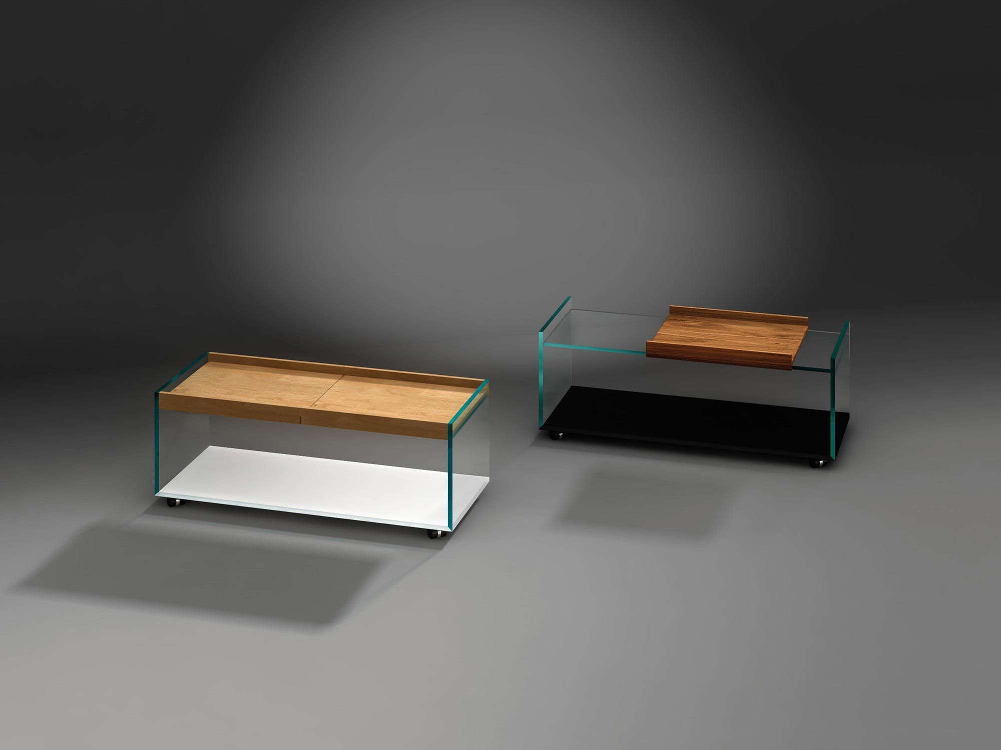 Buy Glass Coffee Table With Wooden Traydreieck Design | Tray Inside Detachable Tray Coffee Tables (View 14 of 15)