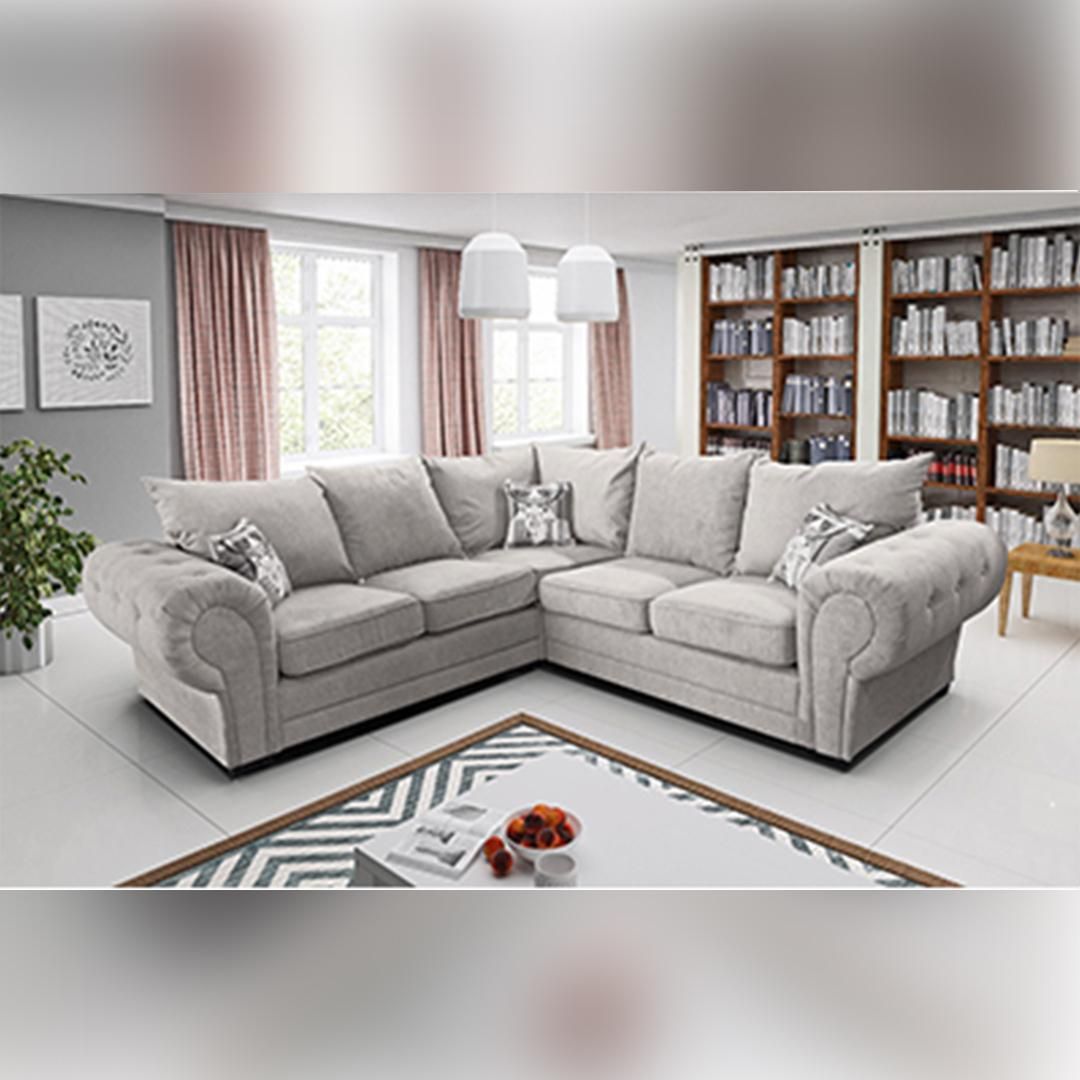 Buy Ibiza Light Grey Corner Sofa | 90 Days Return | Mn Furniture Throughout Sofas In Light Grey (View 3 of 15)