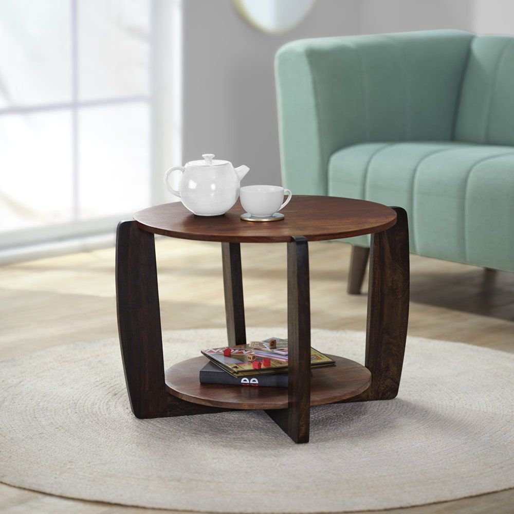 Buy Sheesham Wood Center Table | Sleepyhead Intended For Round Coffee Tables With Storage (Photo 10 of 15)