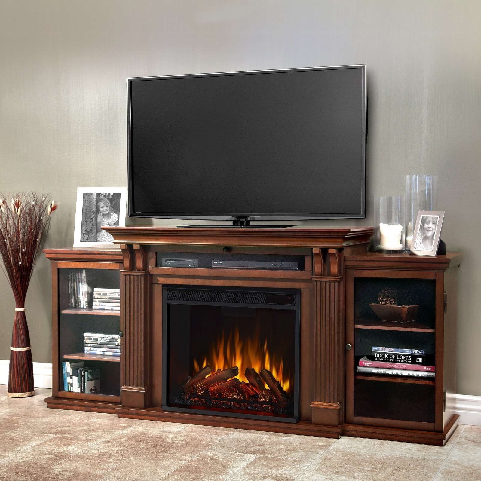 Calie Electric Fireplace Media Cabinet – Real Flame® Intended For Electric Fireplace Entertainment Centers (Photo 8 of 15)