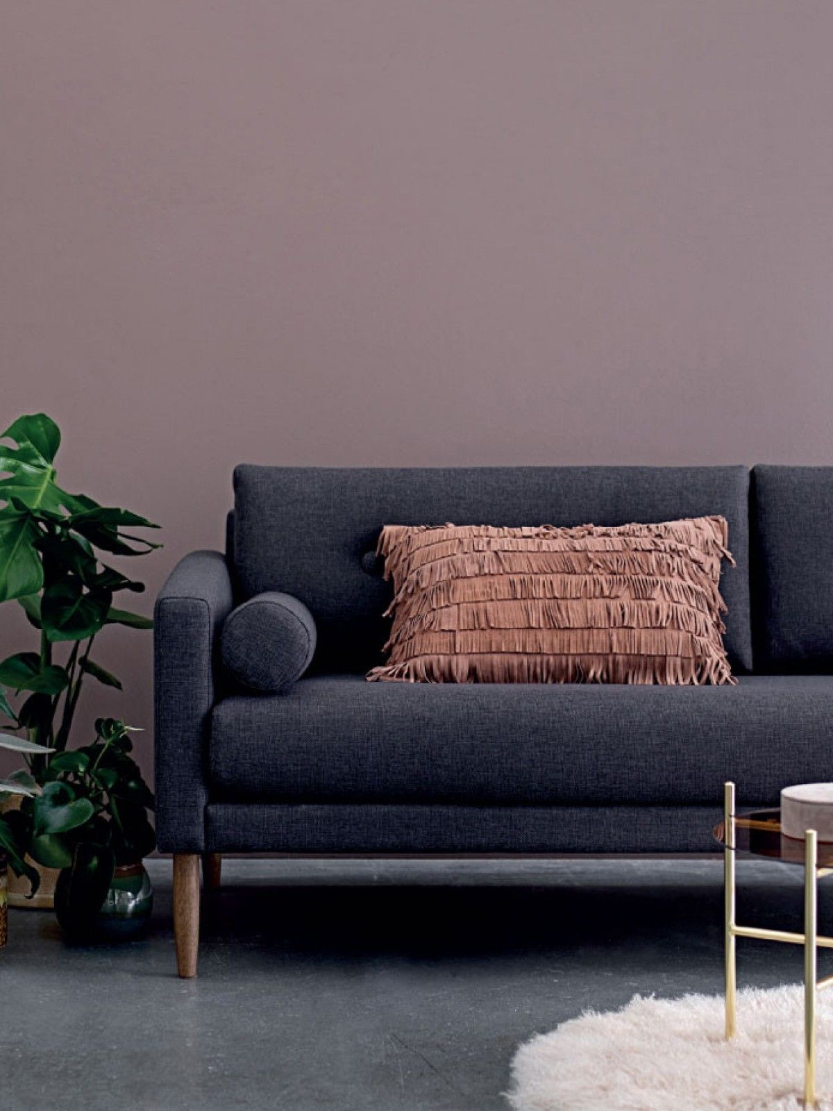 Calm Sofa, Grey, Polyester – Passage Regarding Dark Grey Polyester Sofa Couches (View 5 of 15)