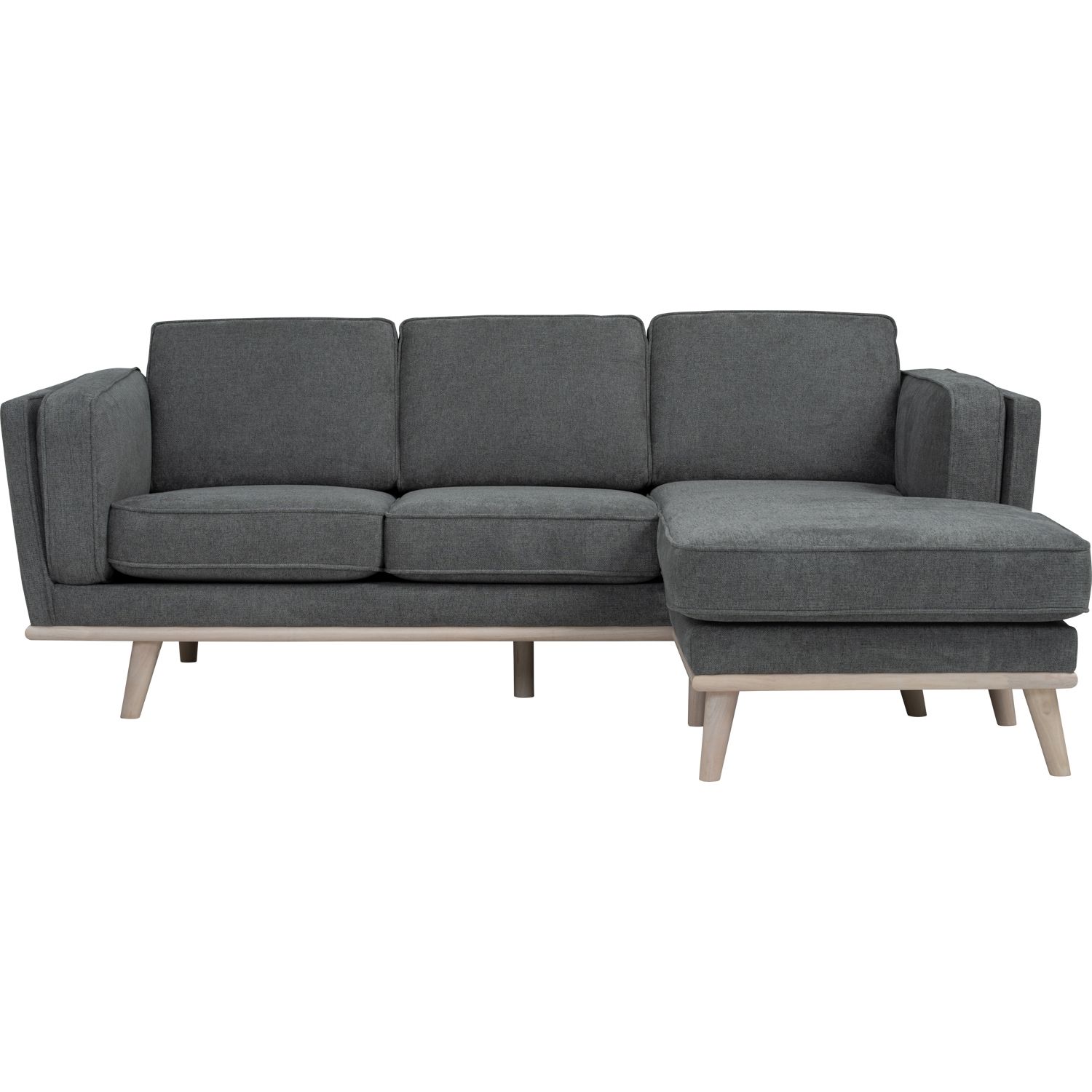 Calvin 3 Seater L Shaped Sofa Light Grey – Furnituredirect (View 12 of 15)