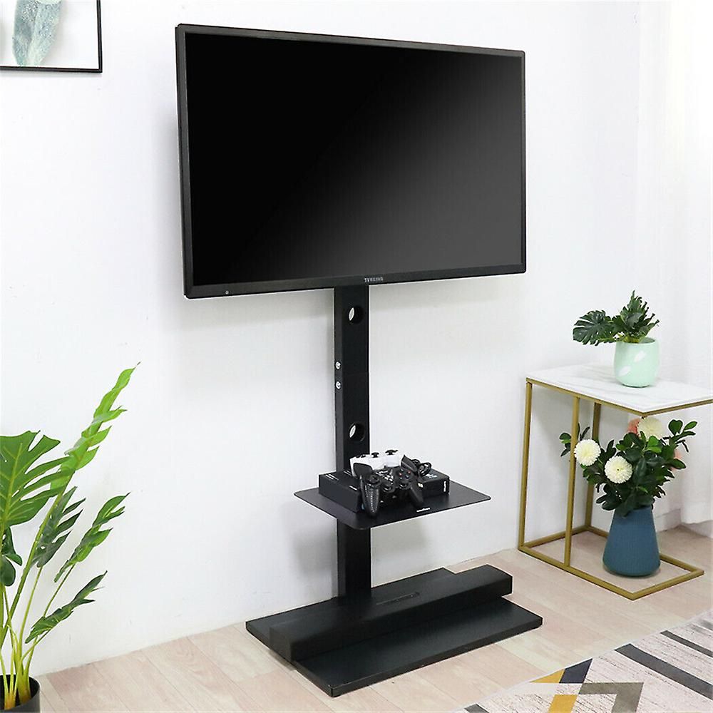 Cantilever Steel Floor Tv Stand With Two Tier Shelves Bracket For 32 65  Inch Led Lcd Tv | Fruugo Fr Intended For Universal Floor Tv Stands (Photo 1 of 15)