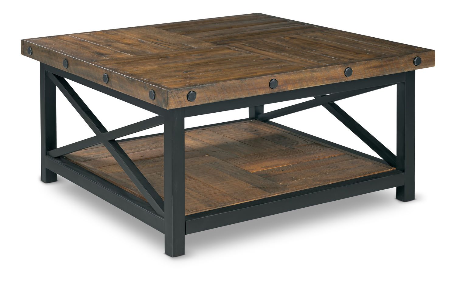 Carpenter Square Coffee Tableflexsteel | Hom Furniture Regarding Transitional Square Coffee Tables (Photo 14 of 15)