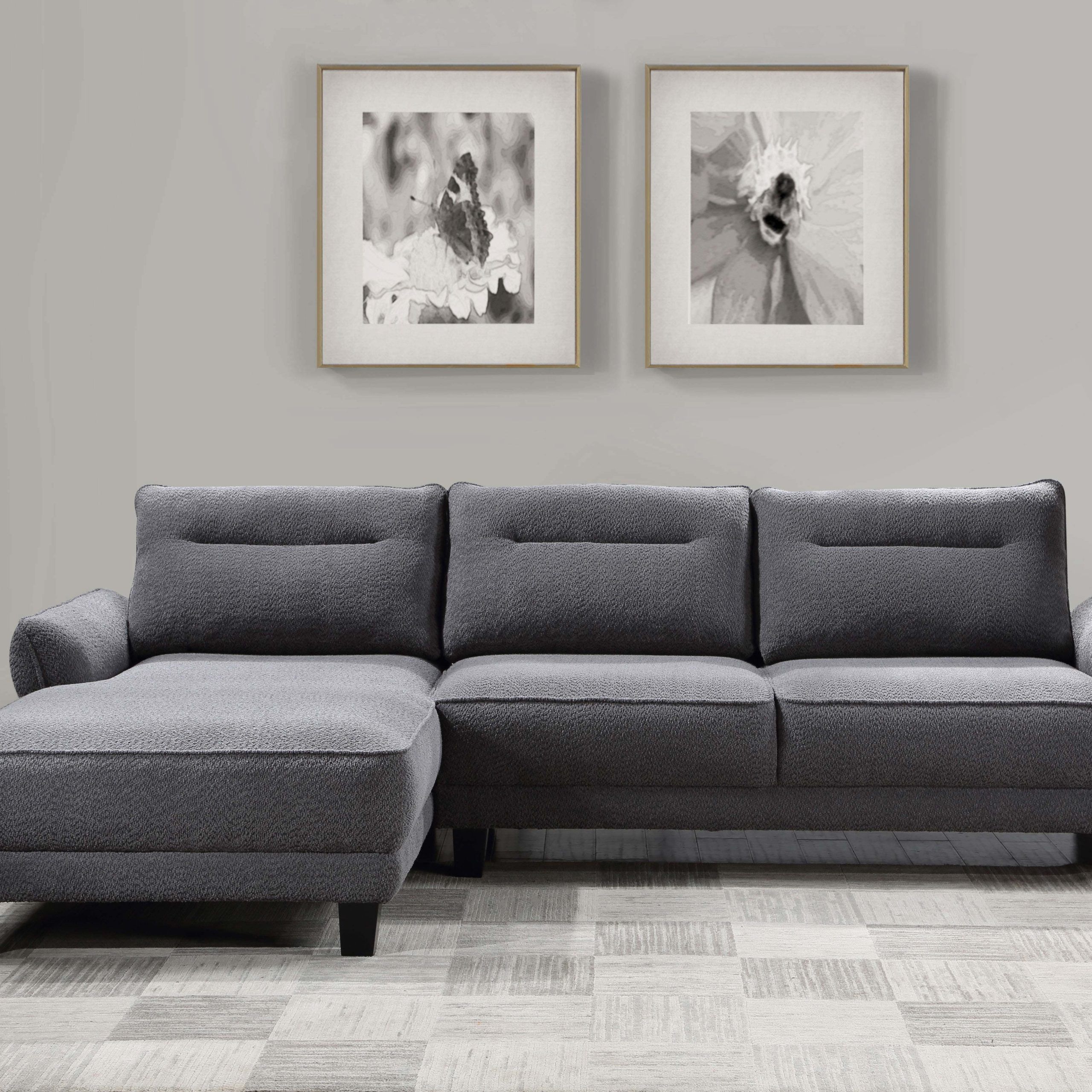 Caspian Upholstered Curved Arms Sectional Sofa Grey – Coaste For Sofas With Curved Arms (View 5 of 15)