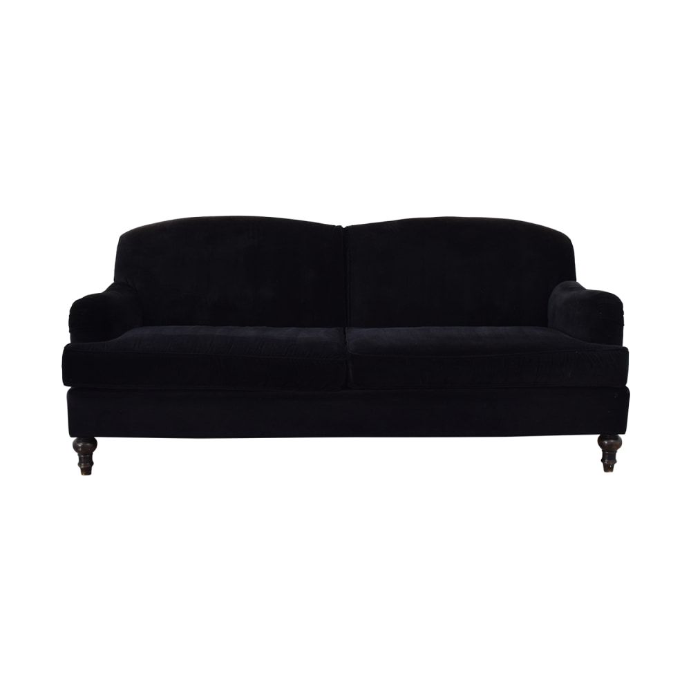 Century Furniture Black Velvet Two Cushion Sofa | 76% Off | Kaiyo With Black Velvet 2 Seater Sofa Beds (Photo 13 of 15)