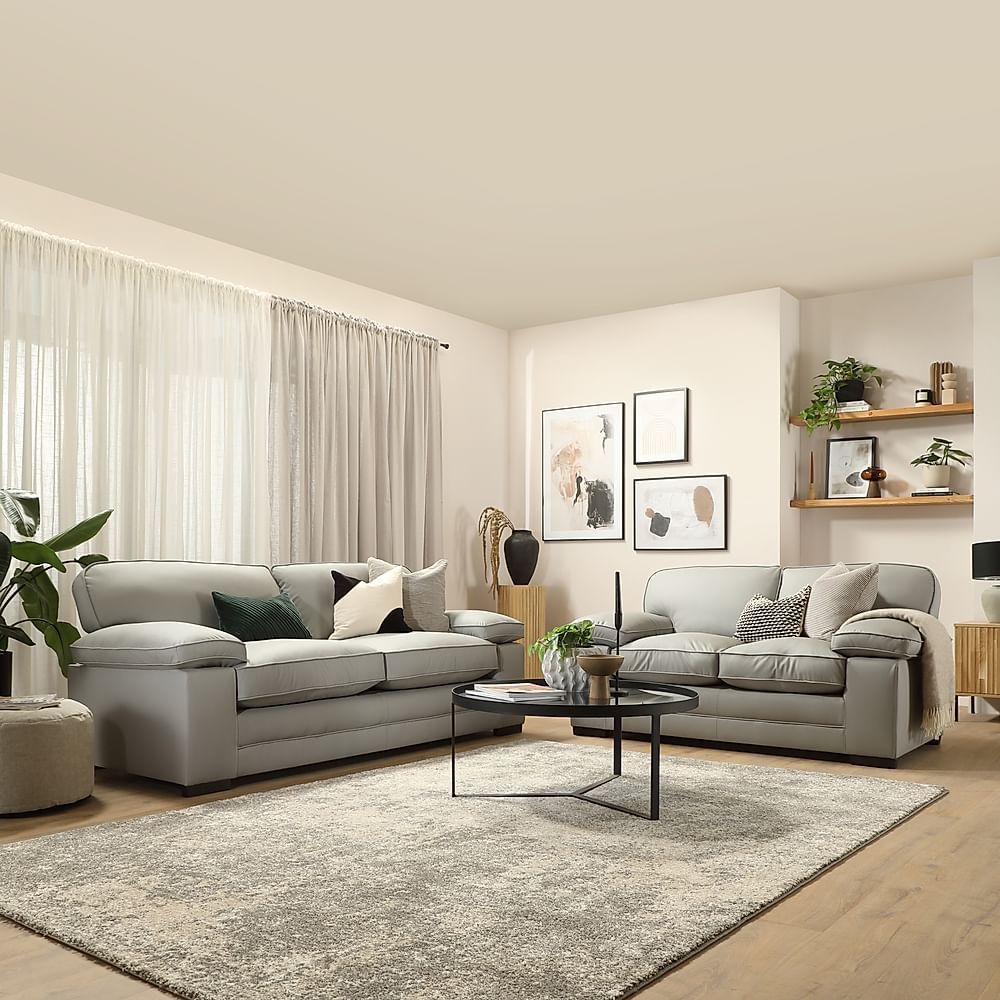 Chatham 3+2 Seater Sofa Set, Light Grey Premium Faux Leather Only £1199.98  | Furniture And Choice For Sofas In Light Grey (Photo 2 of 15)