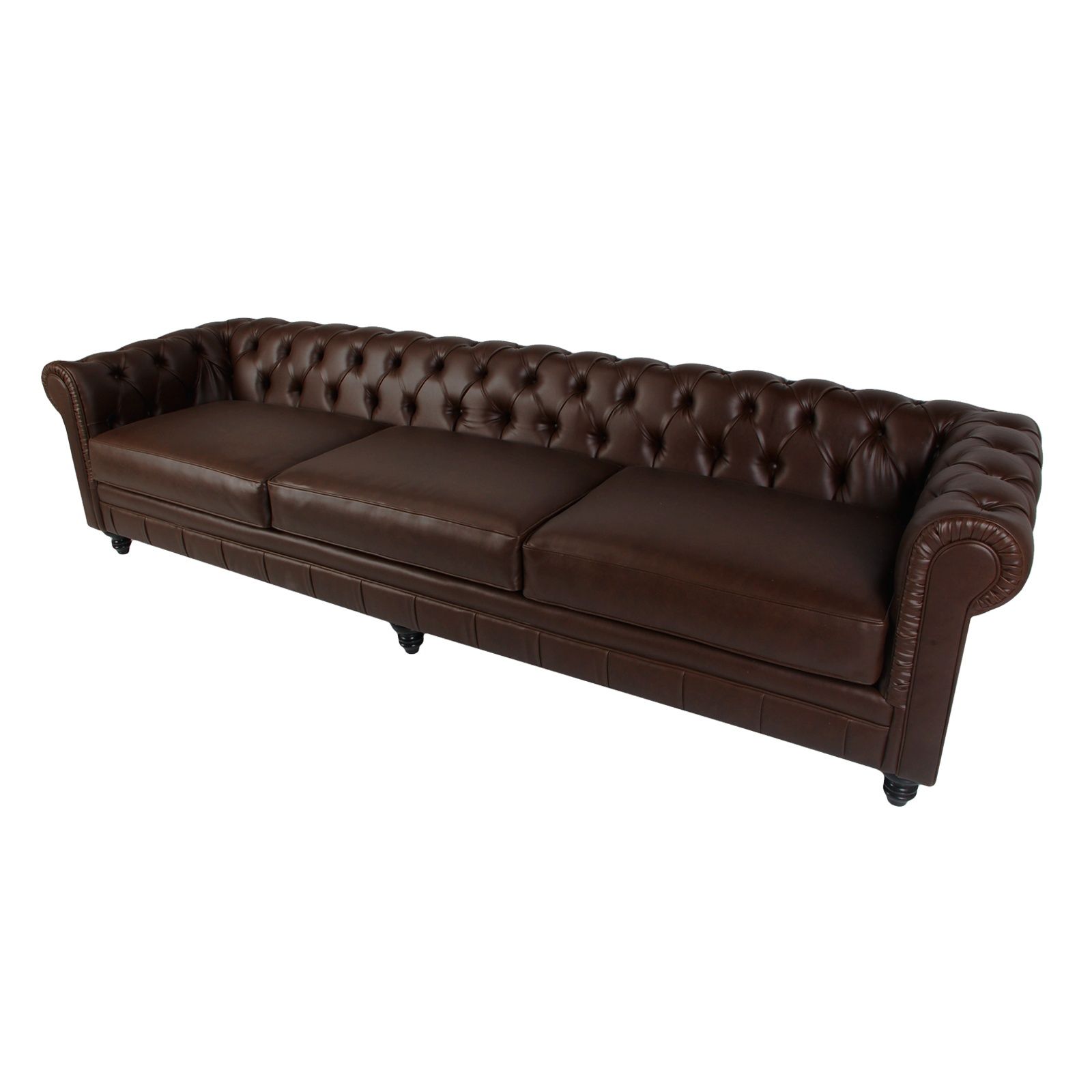 Chesterfield Sofa 120 (Chocolate Brown) – Formdecor In Faux Leather Sofas In Chocolate Brown (View 4 of 15)