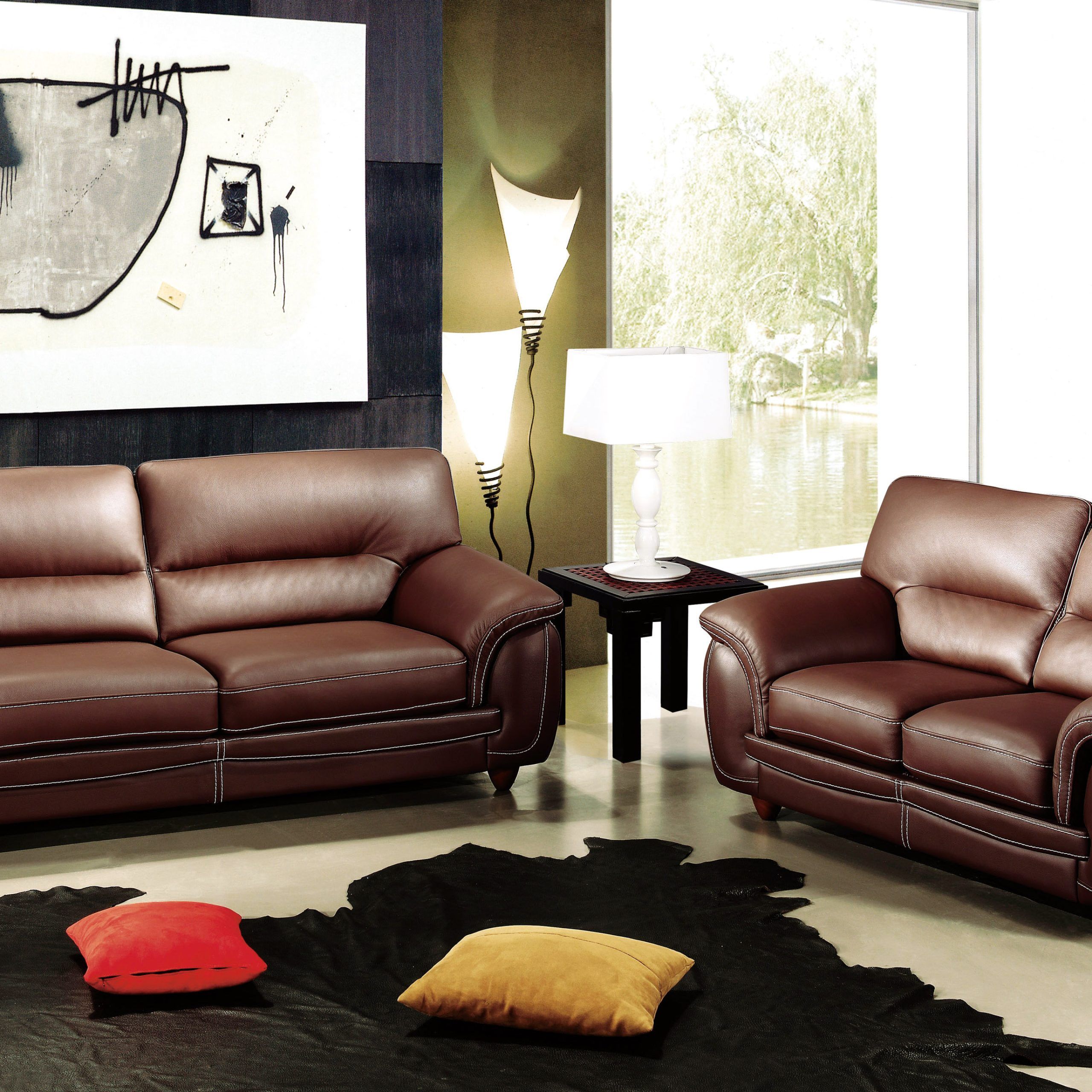 Chocolate Brown Leather Three Piece Living Room Set Mesa Arizona  Beverly Hills Sienna Brown In Sofas In Chocolate Brown (View 11 of 15)