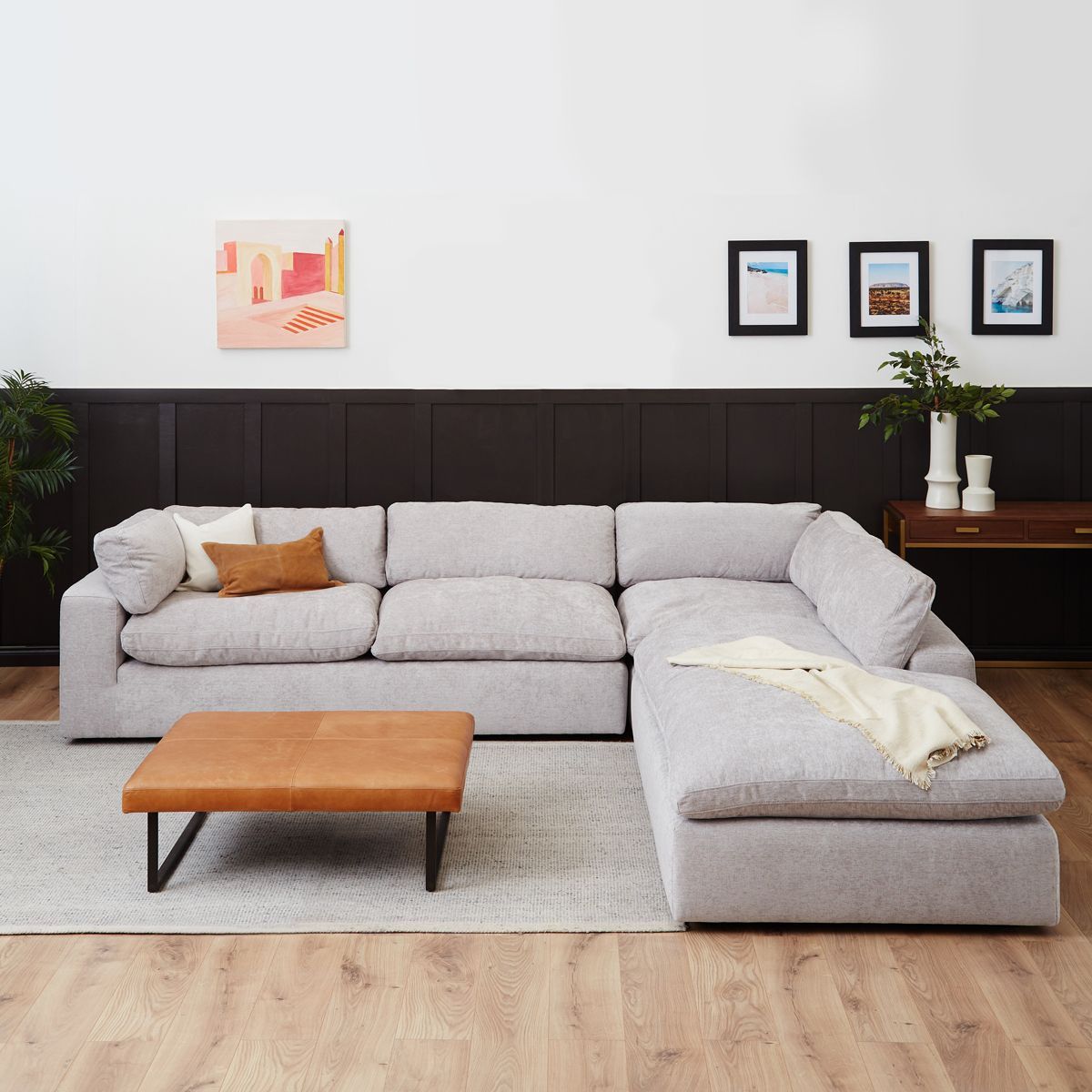 Cloud Grey Feather Corner Sofa Collection | Meadows & Byrne Within Microfiber Sectional Corner Sofas (View 6 of 15)