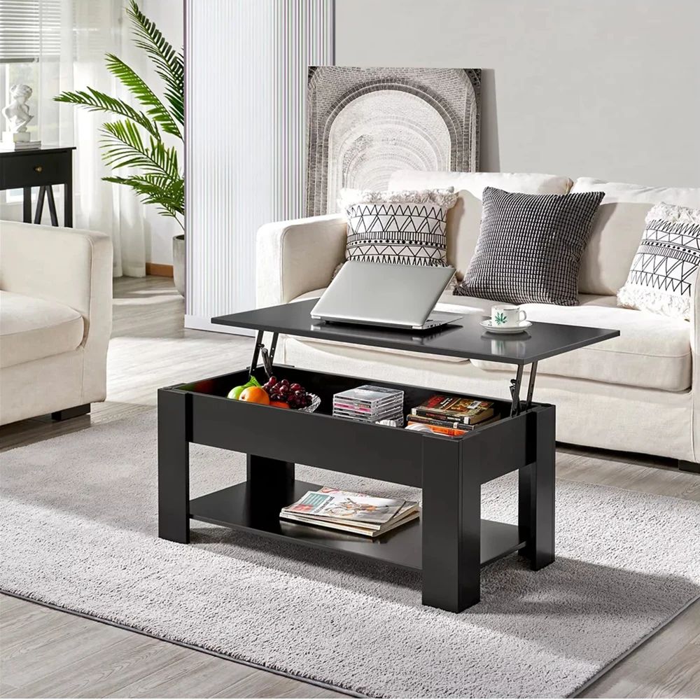 Coffee Table Storage Wood Lift Top Lower Shelf | Home Furniture Living Room  – Coffee – Aliexpress Throughout Modern Wooden Lift Top Tables (Photo 9 of 15)