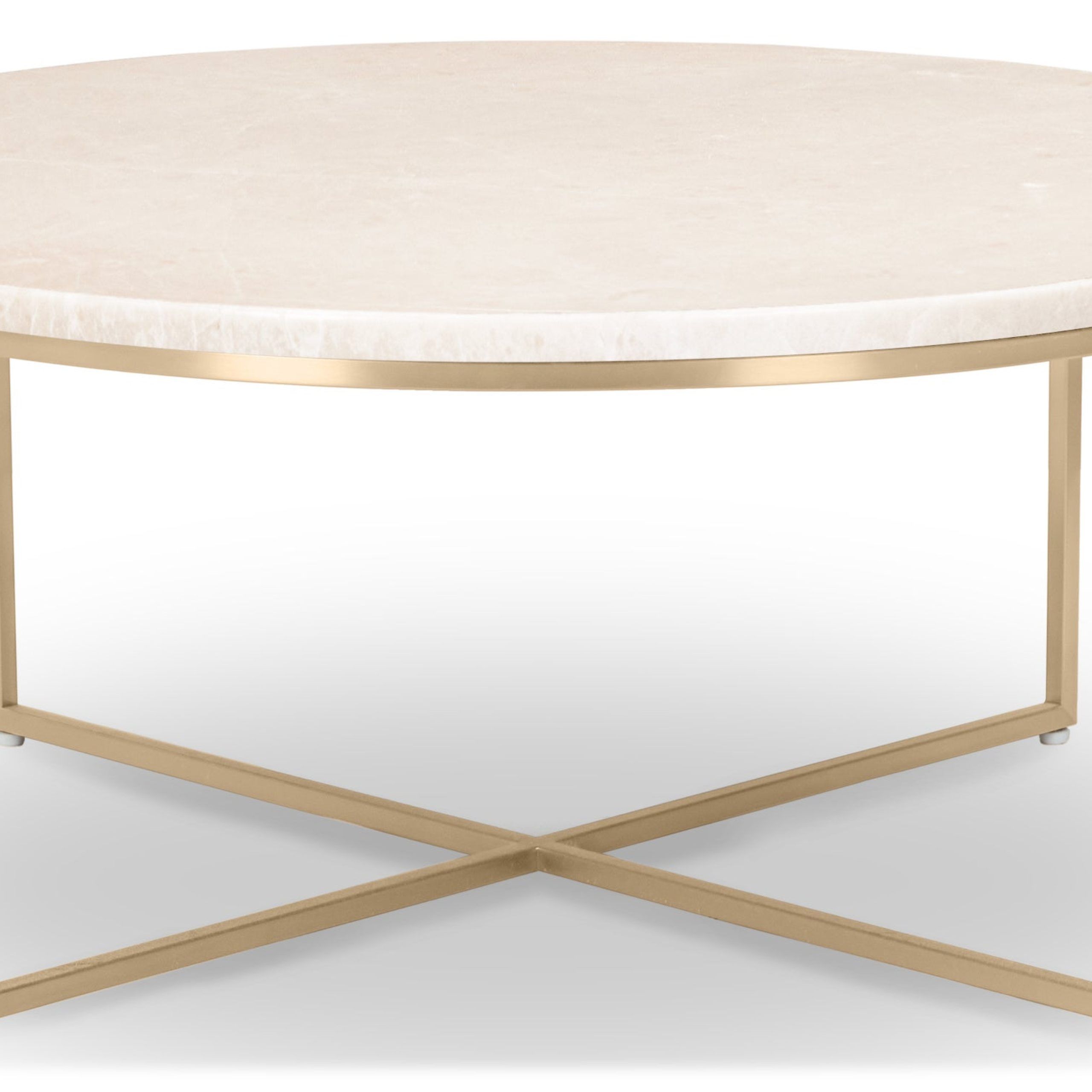 Coffee Table – Waterproof Beige Marble & Golden Metal – Nv Gallery – Giselle Throughout Waterproof Coffee Tables (Photo 1 of 15)