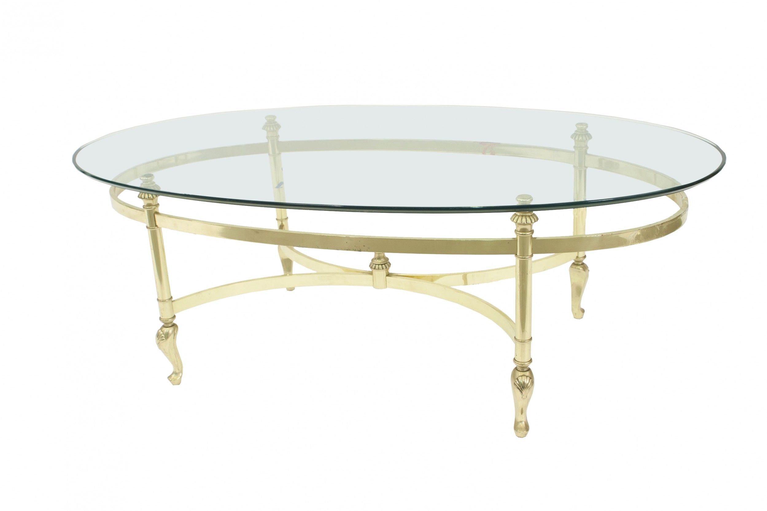 Contemporary Brass And Glass Coffee Table With Oval Glass Coffee Tables (Photo 9 of 15)