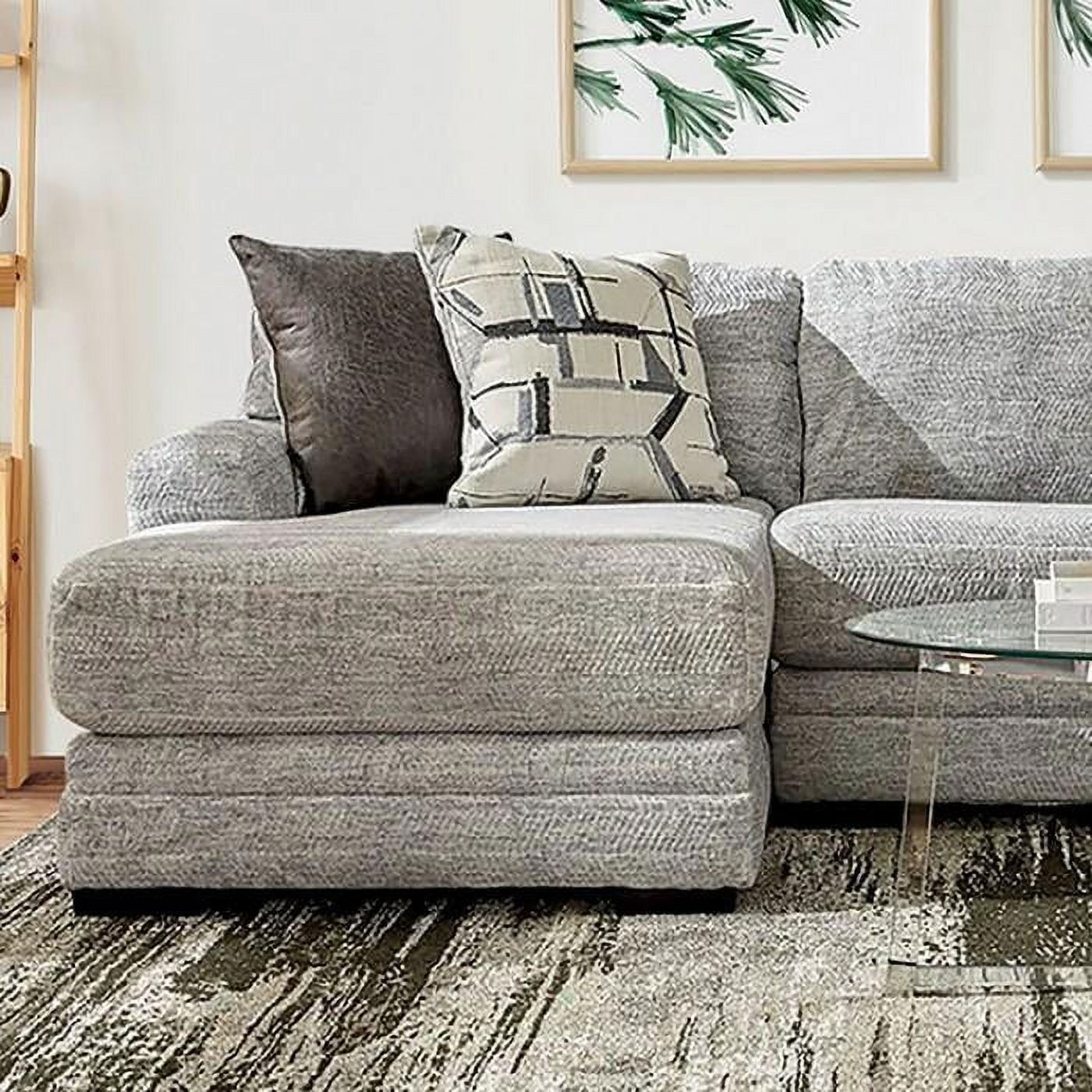 Contemporary Gray Plush Chenille Sectional Sofa Foa Sm5192 Waltham –  Walmart Intended For Chenille Sectional Sofas (Photo 7 of 15)