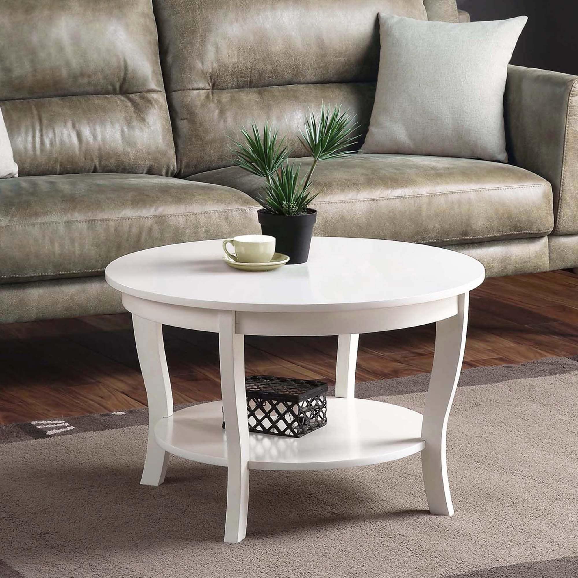 Convenience Concepts American Heritage Round Coffee Table With Shelf – On  Sale – Bed Bath & Beyond – 28860374 In American Heritage Round Coffee Tables (View 6 of 15)