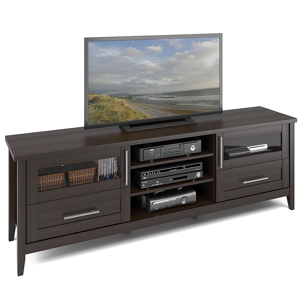 Corliving Jackson Extra Wide Tv Stand, For Tvs Up To 85" Espresso Tjk 687 B  – Best Buy In Wide Entertainment Centers (View 12 of 15)