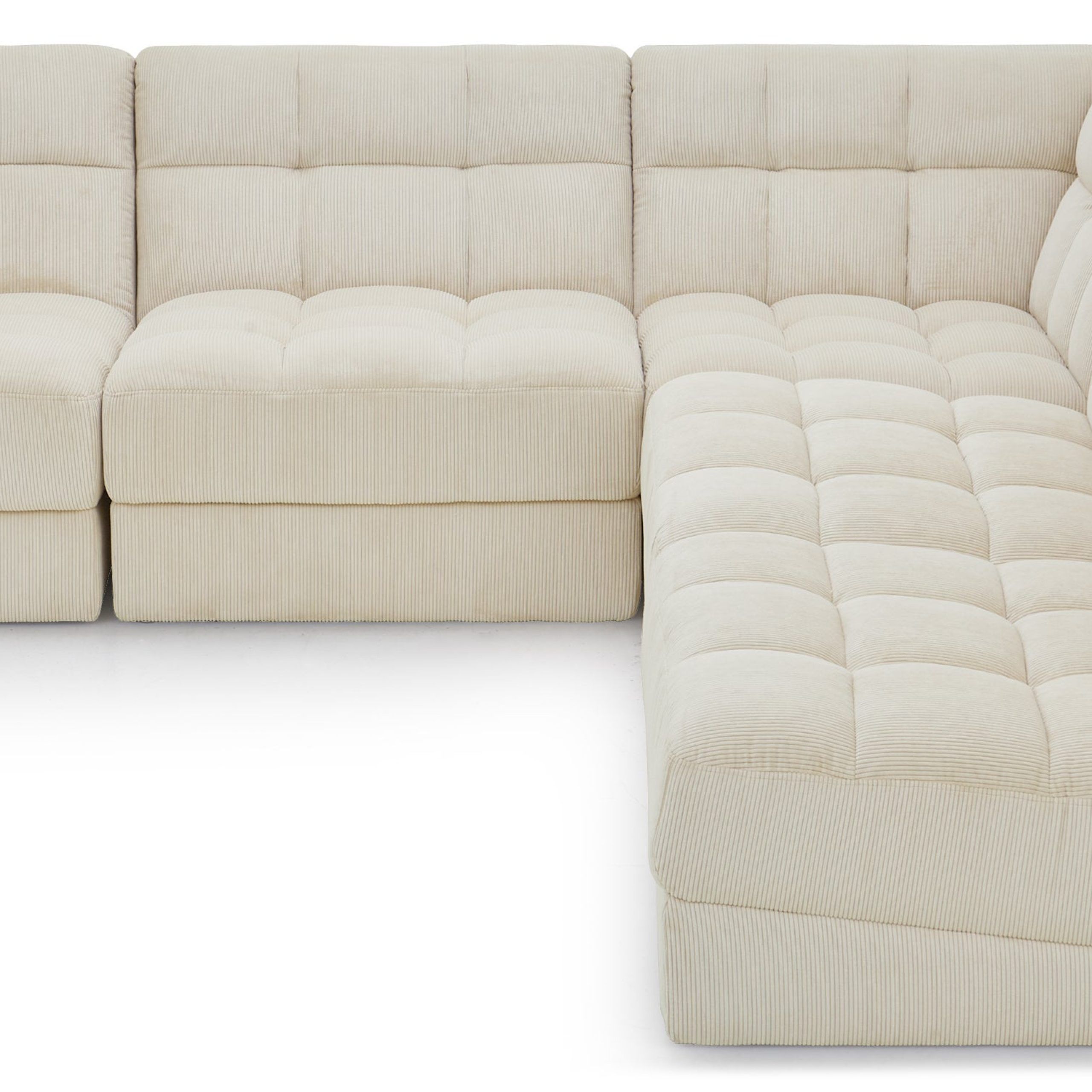 Corner Modular Sofa – Beige Pampa Velvet Waterproof – Nv Gallery – Paul Pertaining To Cream Velvet Modular Sectionals (View 6 of 15)