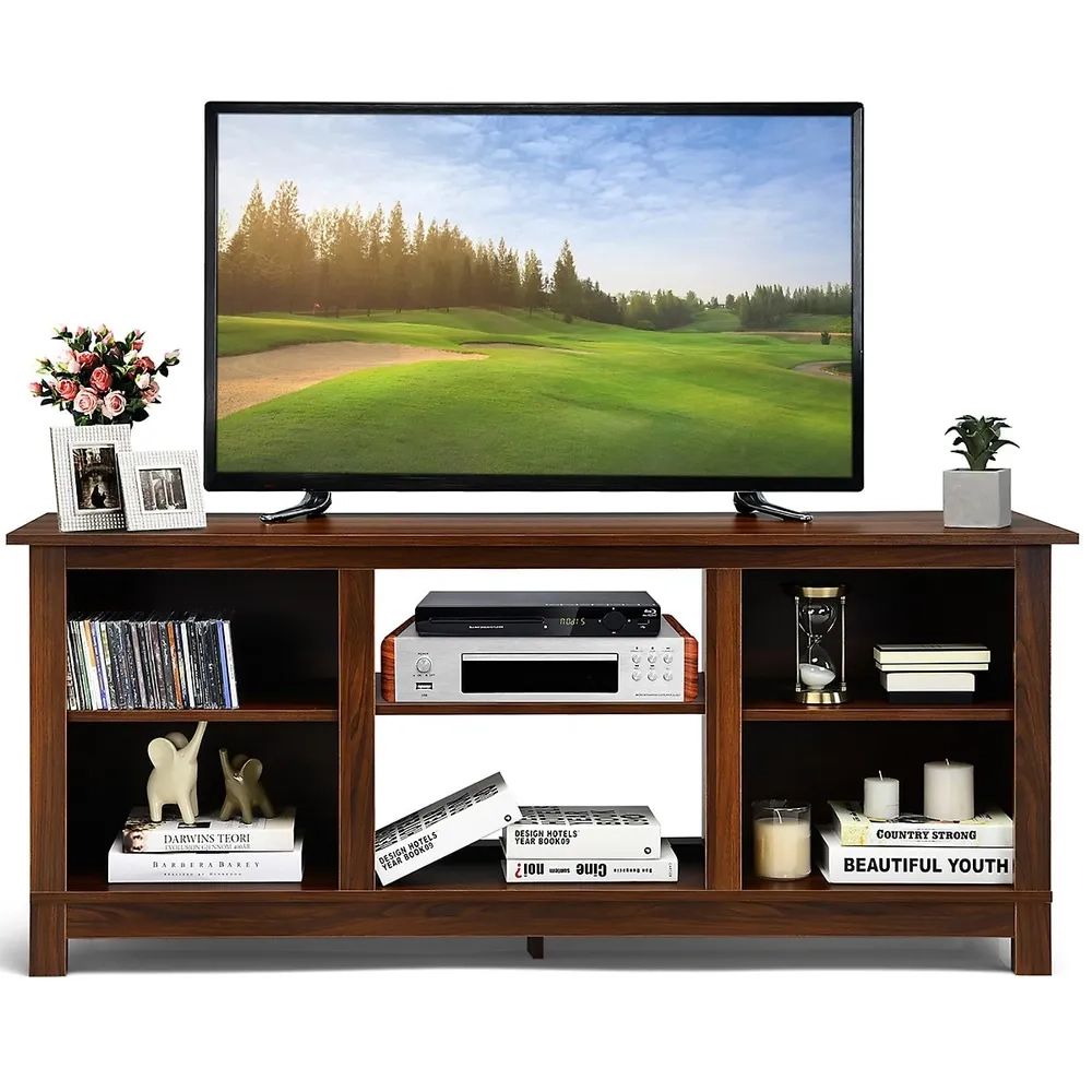 Costway 2 Tier 58'' Tv Stand Entertainment Media Console Center Up To 65''  | Willowbrook Shopping Centre With Regard To Tier Stands For Tvs (View 6 of 15)