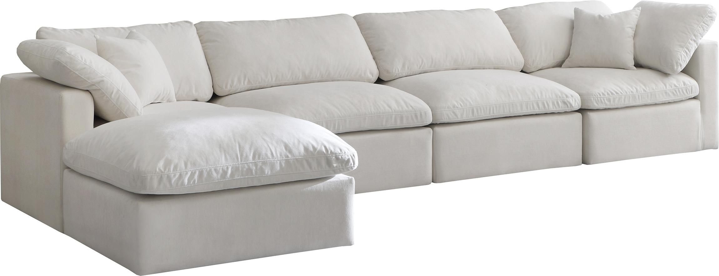 Cream Velvet Cloud 5A Modular Down Filled Reversible Sectional Soflex  Modern – Buy Online On Ny Furniture Outlet Inside Cream Velvet Modular Sectionals (View 4 of 15)