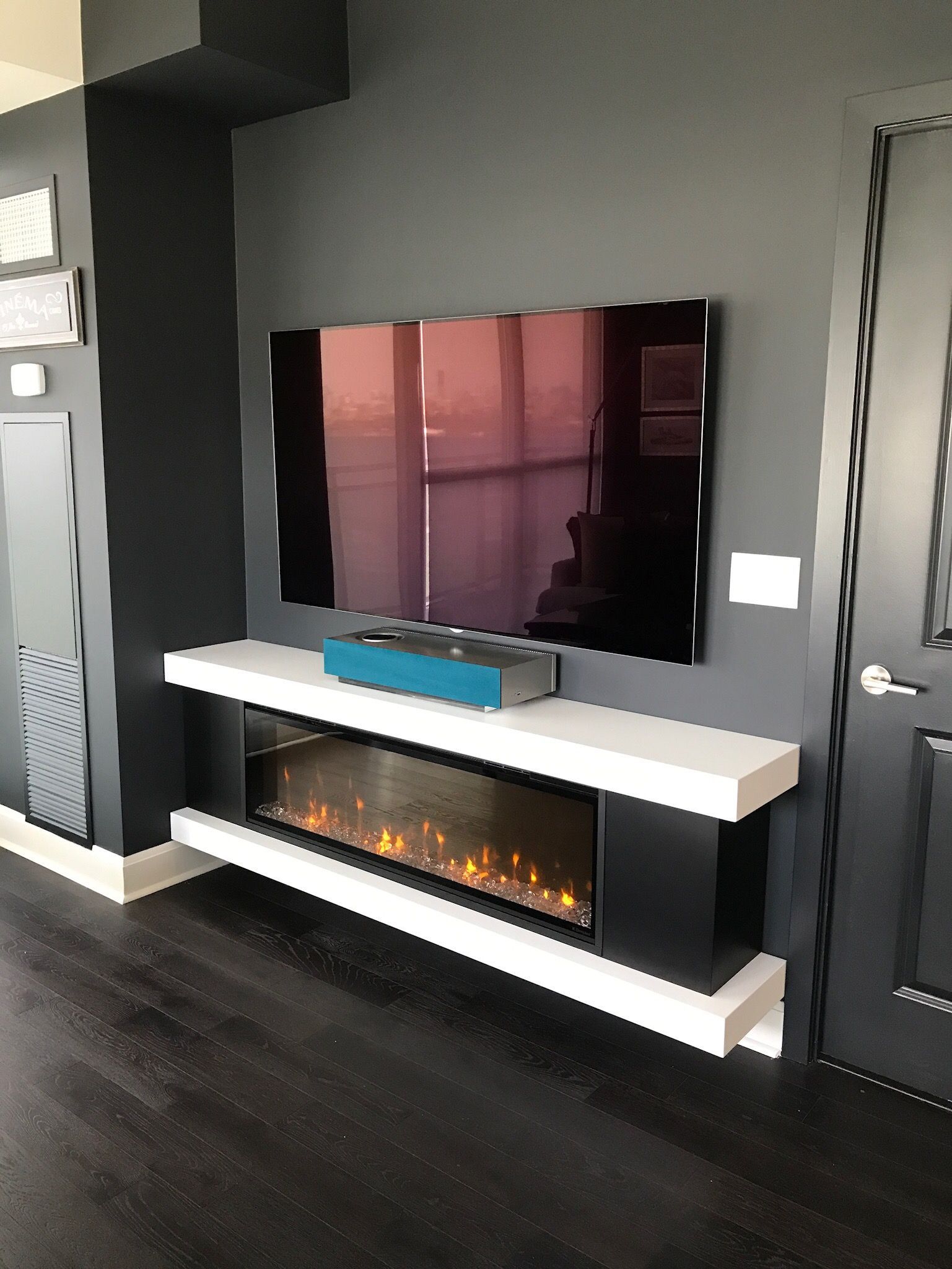 Custom Cabinet With A Regular Electric Fireplace. Private Residence  Toronto. Fireplace With Tv A… | Living Room Decor Fireplace, Living Room  Designs, Home Fireplace Intended For Modern Fireplace Tv Stands (Photo 4 of 15)