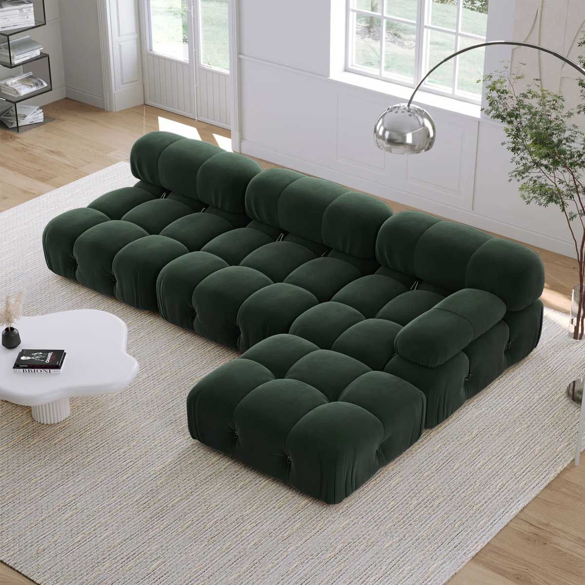 Delsea Modular Sectional Sofa In Green Velvet From Aed 4849 | Atoz Furniture Inside Green Velvet Modular Sectionals (Photo 11 of 15)