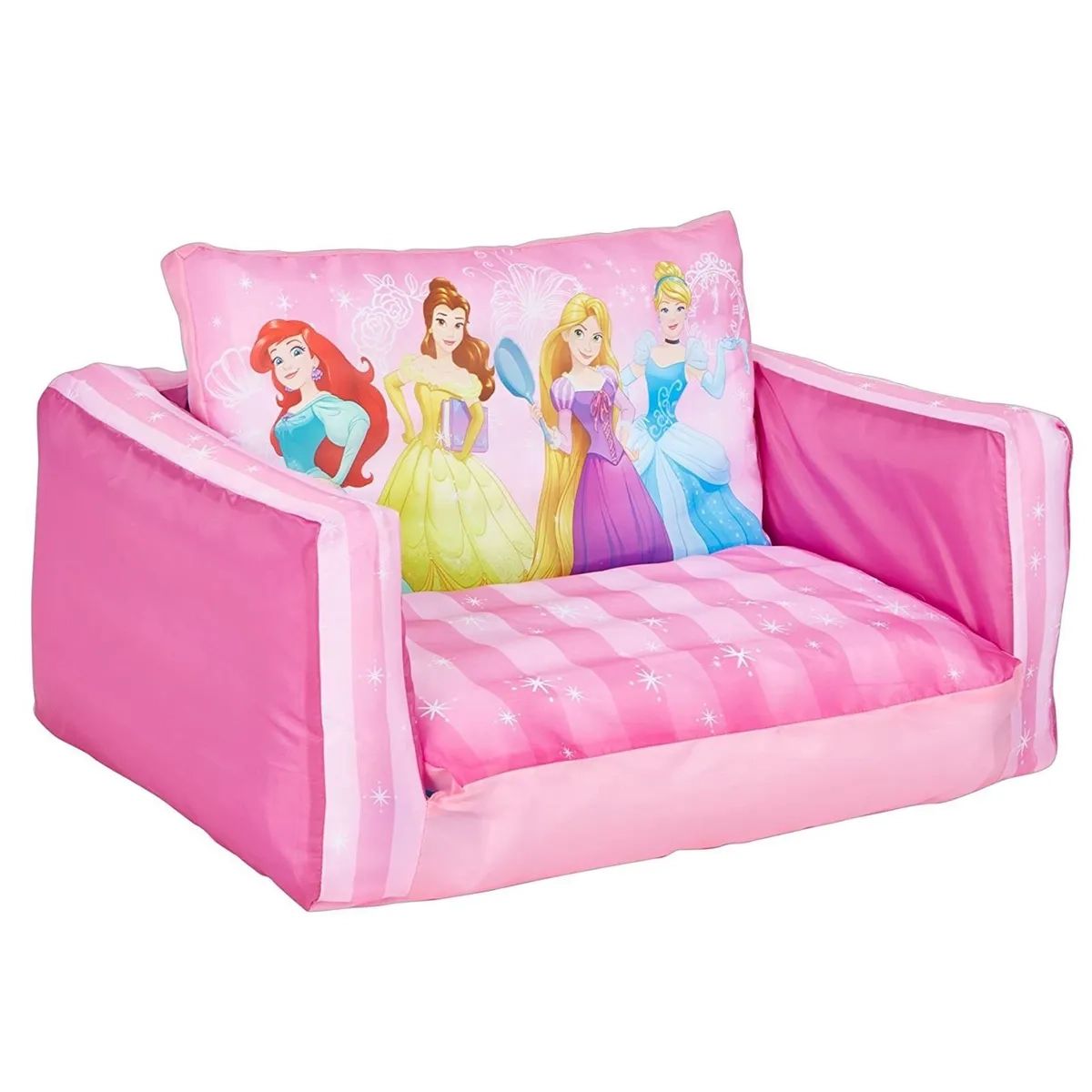 Disney Princess Flip Out Sofa Kids Inflatable Belle Cinderella Rapunzel  Pink New | Ebay Pertaining To Children'S Sofa Beds (Photo 14 of 15)
