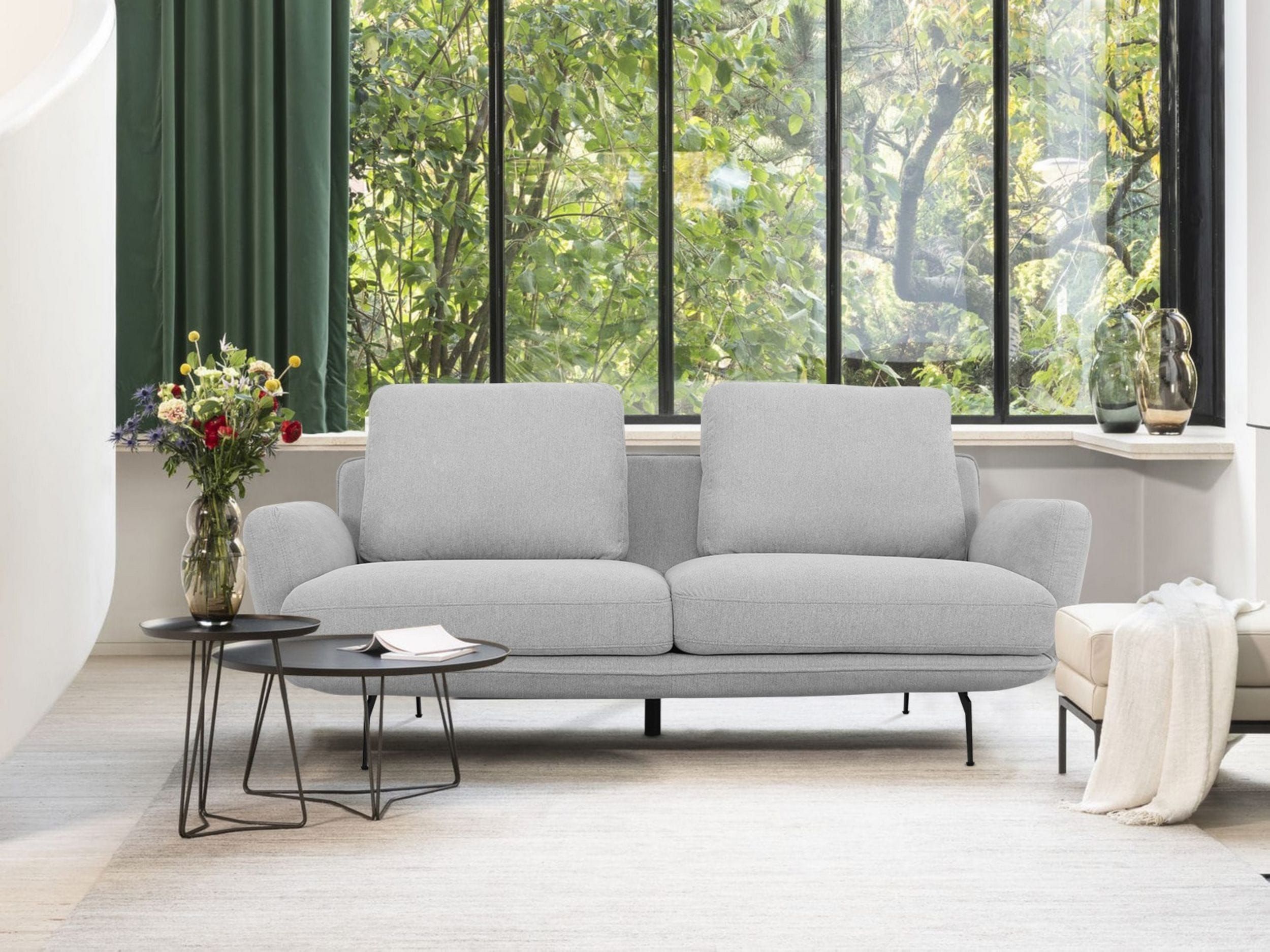 Divani Casa Dolly – Modern Light Grey Fabric Sofa With Modern Light Grey Loveseat Sofas (View 5 of 15)