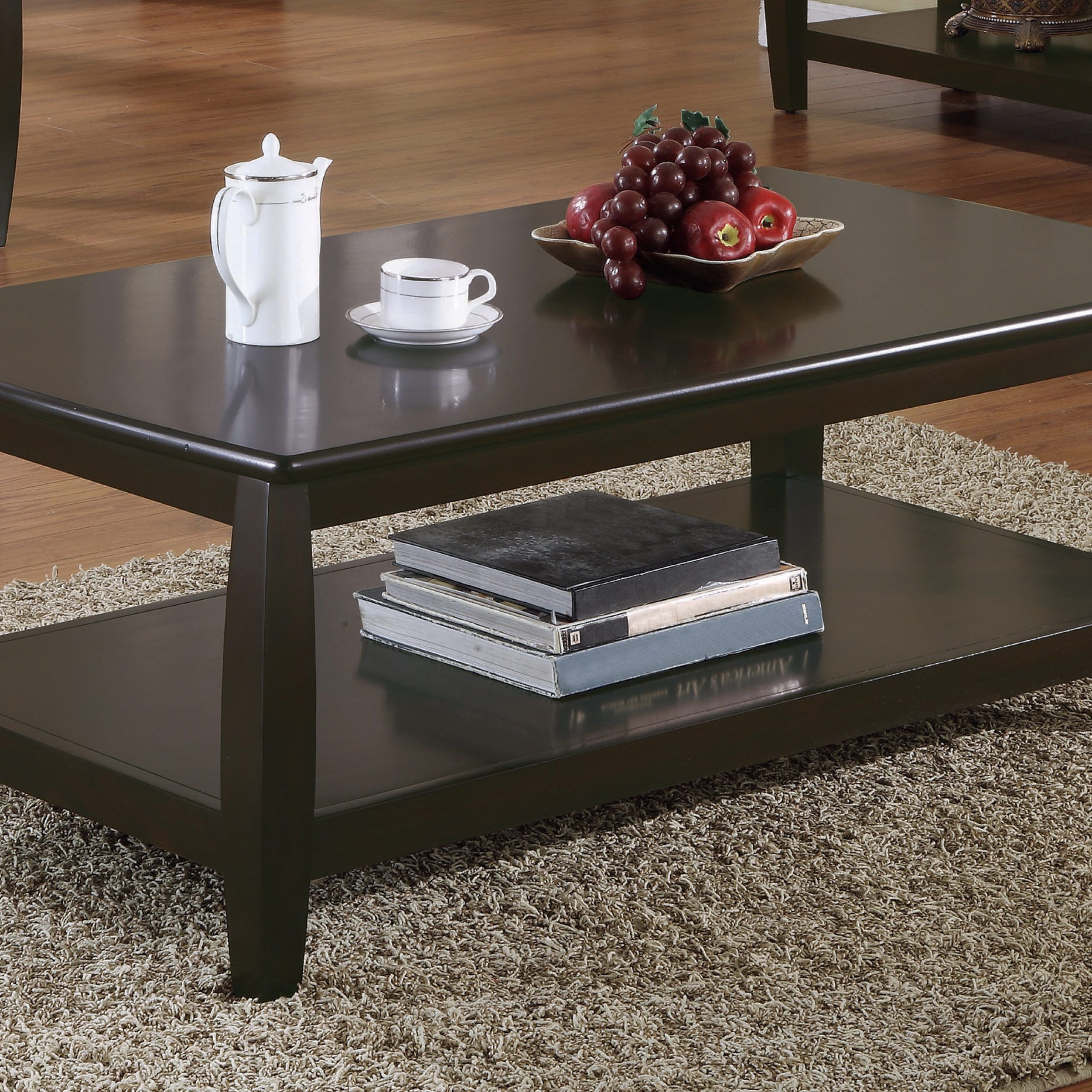 Dixon Rectangular Coffee Table With Lower Shelf Espresso – C Intended For Glass Coffee Tables With Lower Shelves (View 7 of 15)